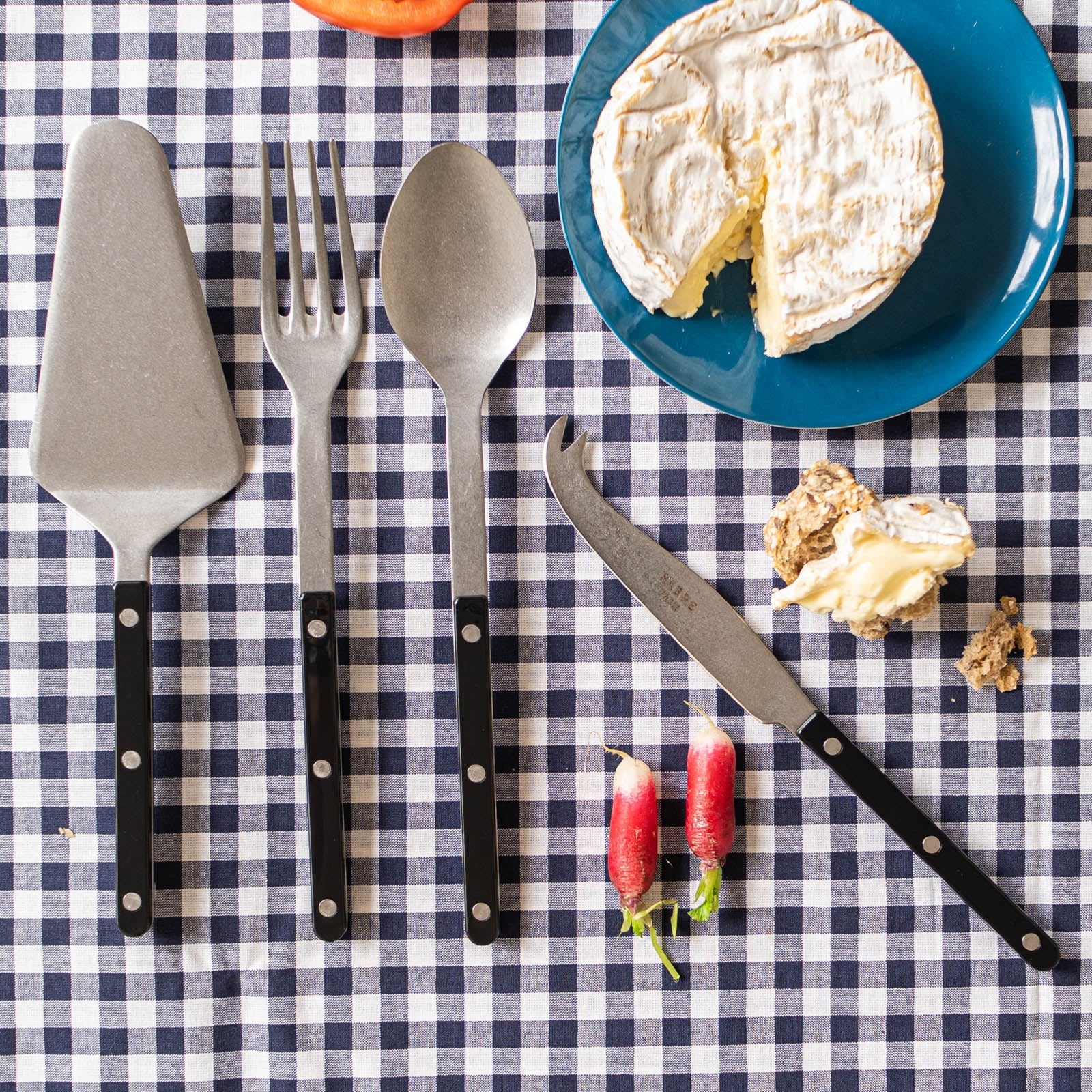 Bistrot Vintage Effen, Zwart - set Les Essentiels Bistrot - geheel van 4 serveersets