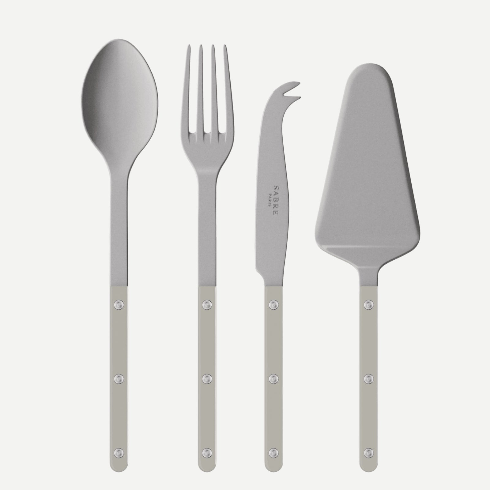 Bistrot Vintage Solid, Grau - Set Bistrot - 4-teiliges Servierbesteck
