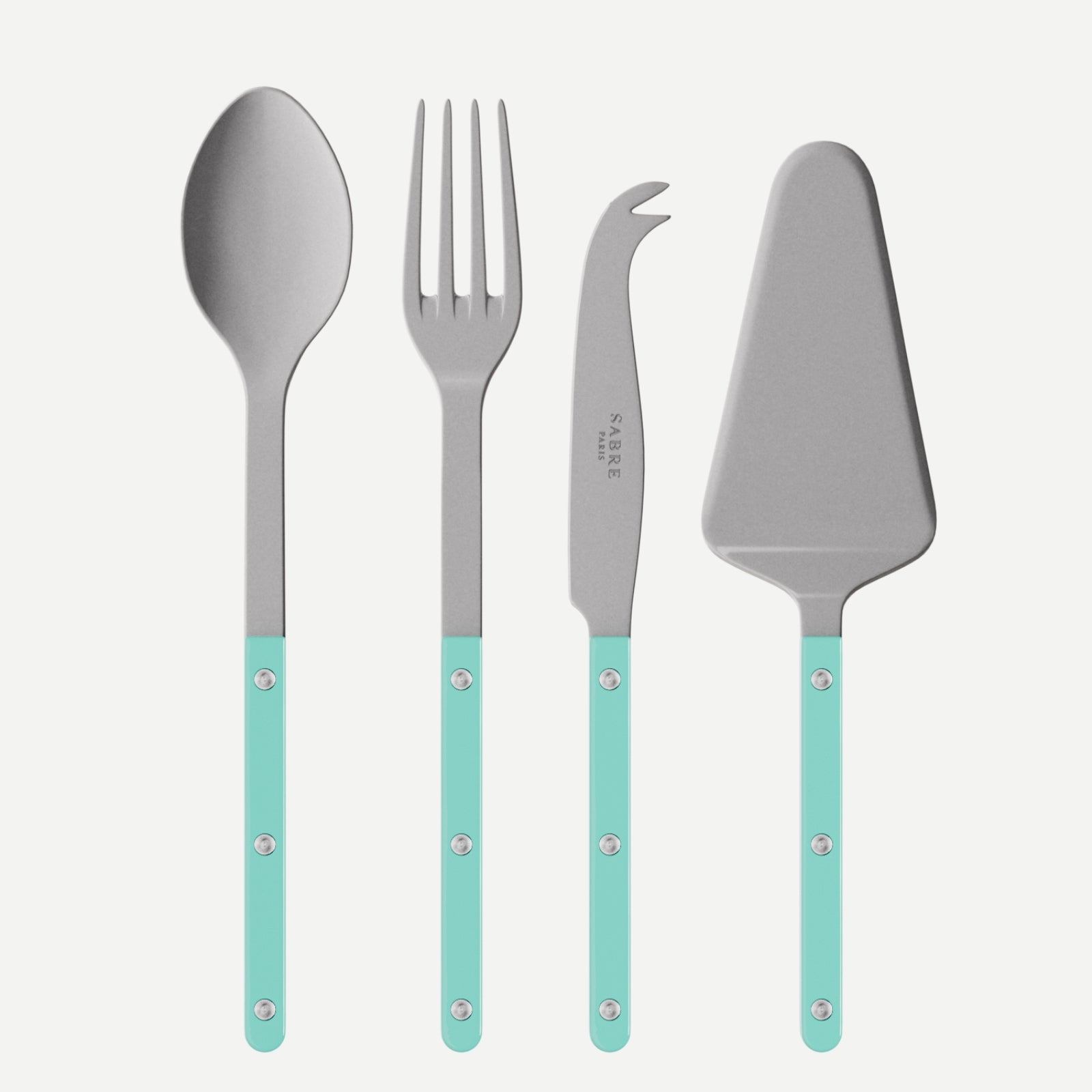 Bistrot Vintage Uni, Turquoise - Set Les Essentiels Bistrot - ensemble de 4 couverts de service