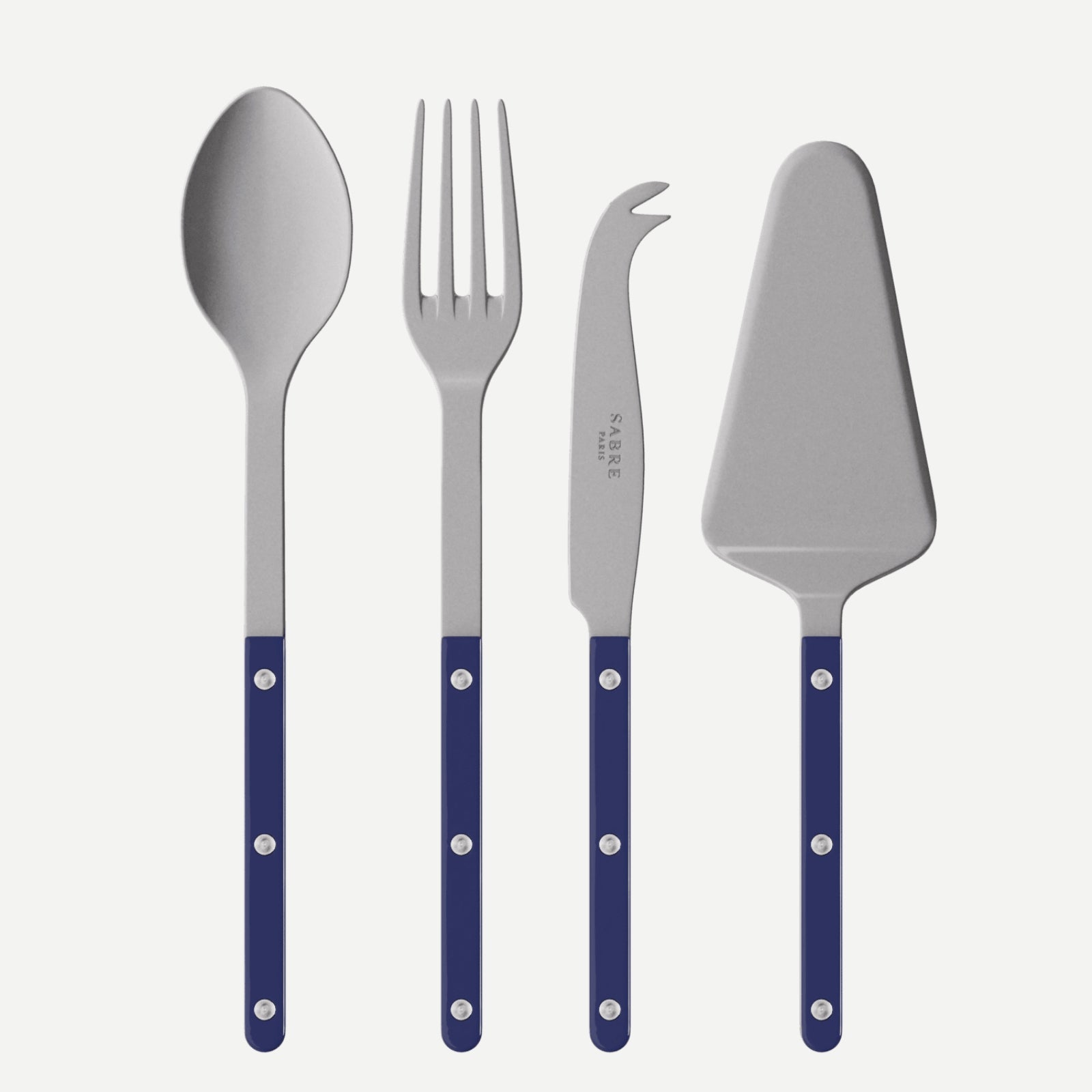 Bistrot Vintage Uni, Bleu marine - Set Les Essentiels Bistrot - ensemble de 4 couverts de service