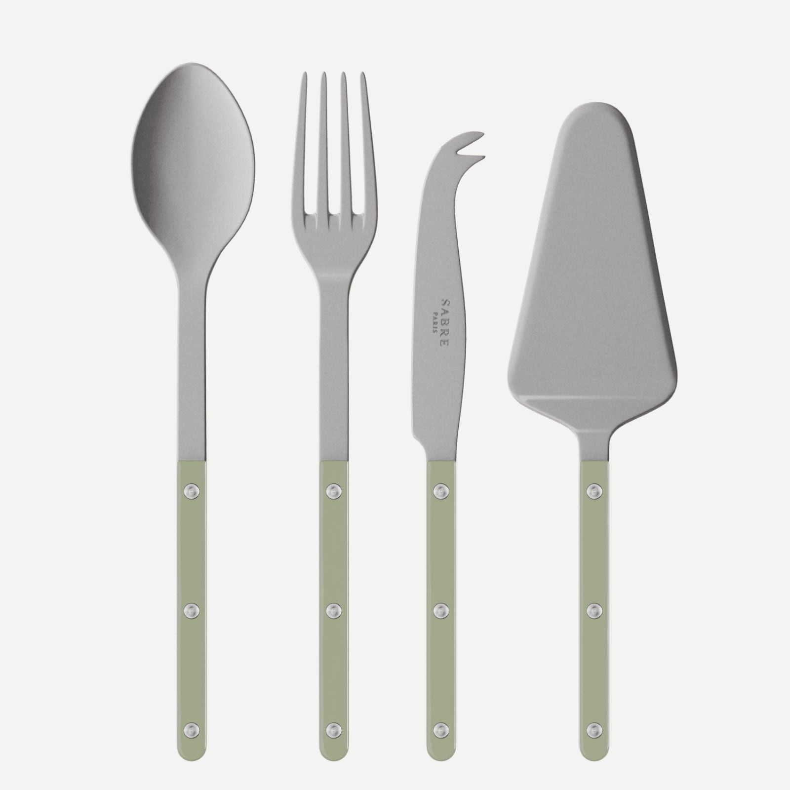 Bistrot Vintage Uni, Asperge - Set Les Essentiels Bistrot - ensemble de 4 couverts de service