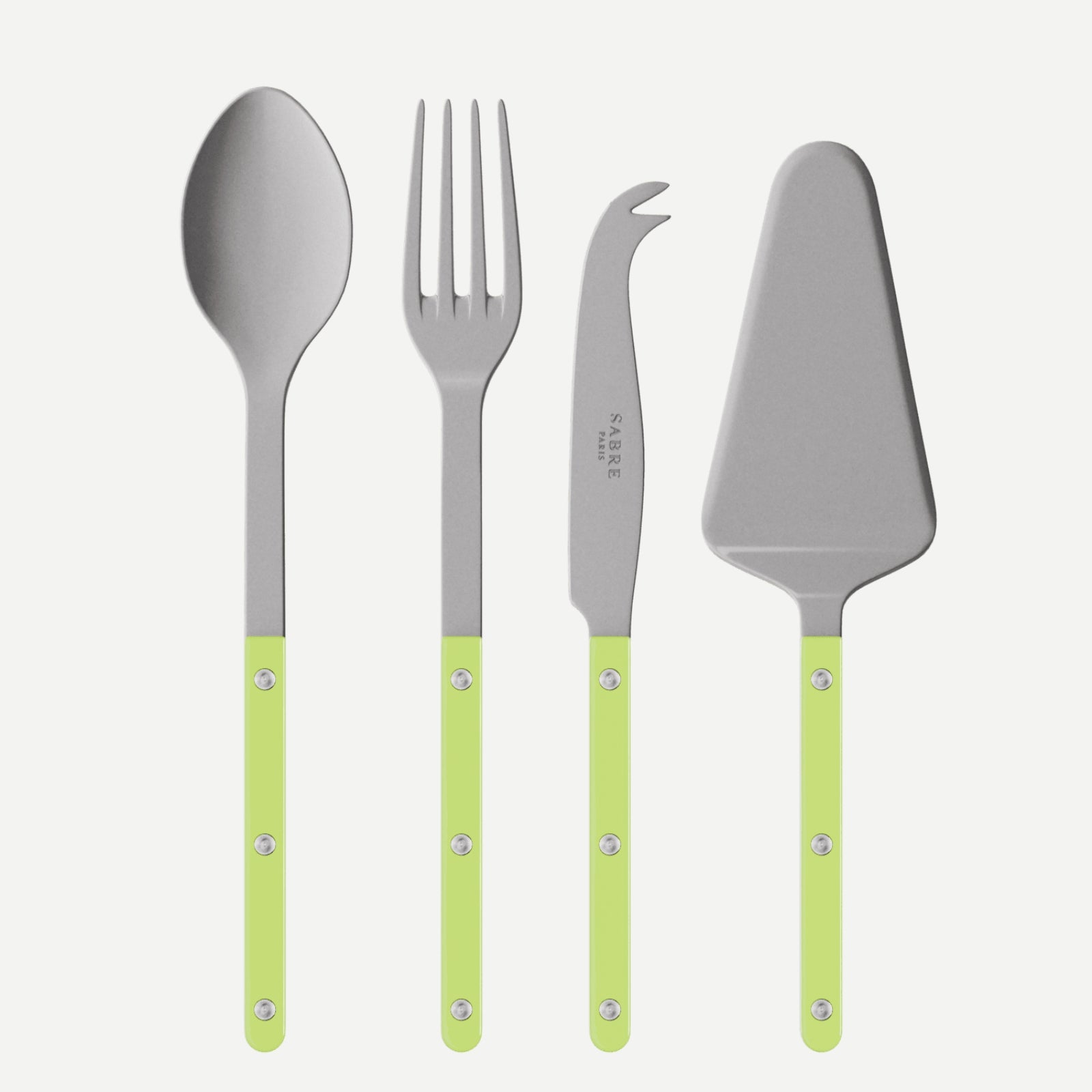 Bistrot Vintage Uni, Lime - Set Les Essentiels Bistrot - ensemble de 4 couverts de service