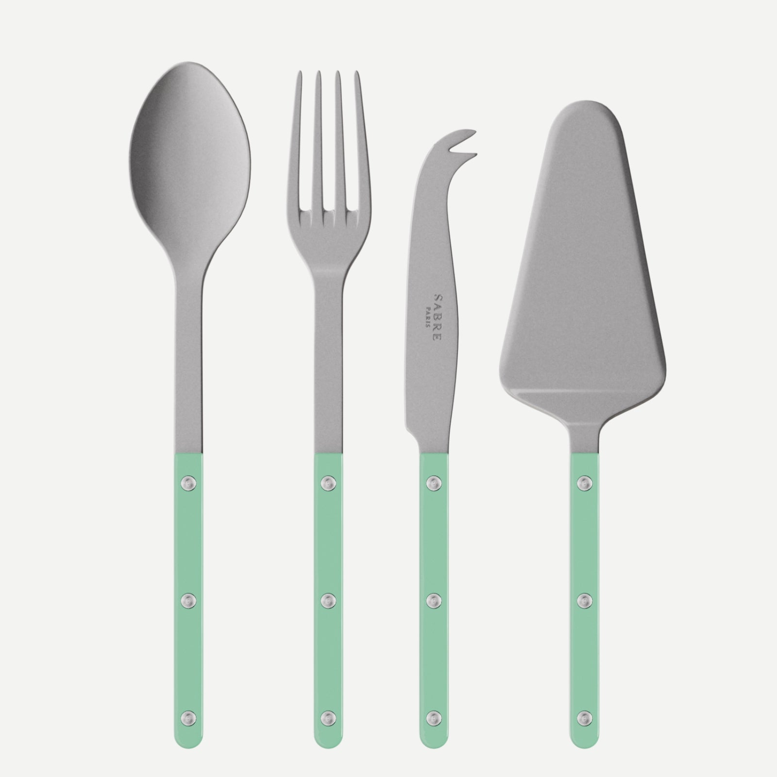 Bistrot Vintage Uni, Vert pastel - Set Les Essentiels Bistrot - ensemble de 4 couverts de service