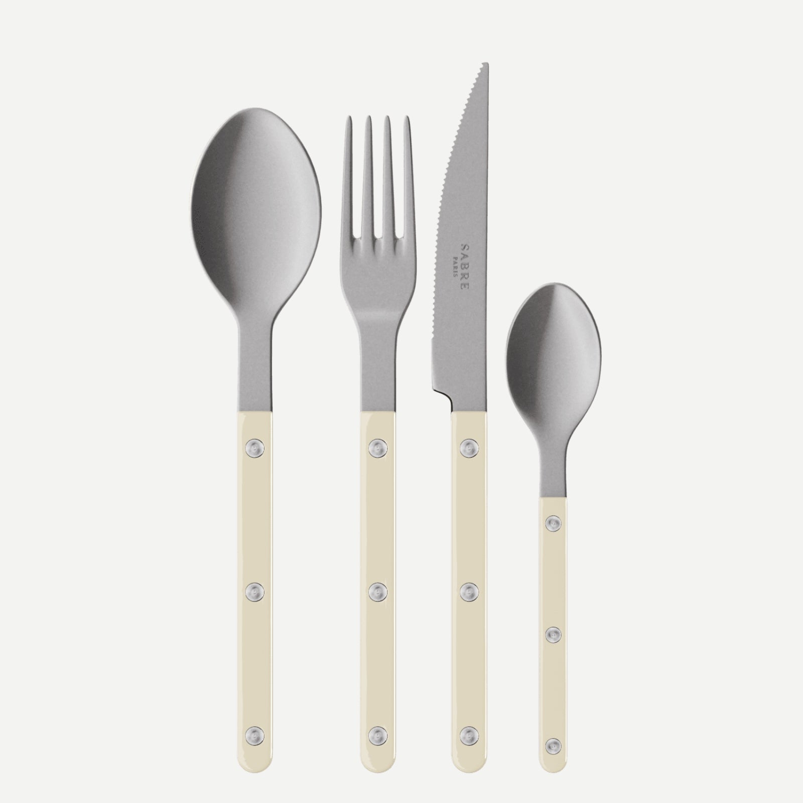 Bistrot Vintage Solid, Elfenbein - Besteckset für 12 Personen