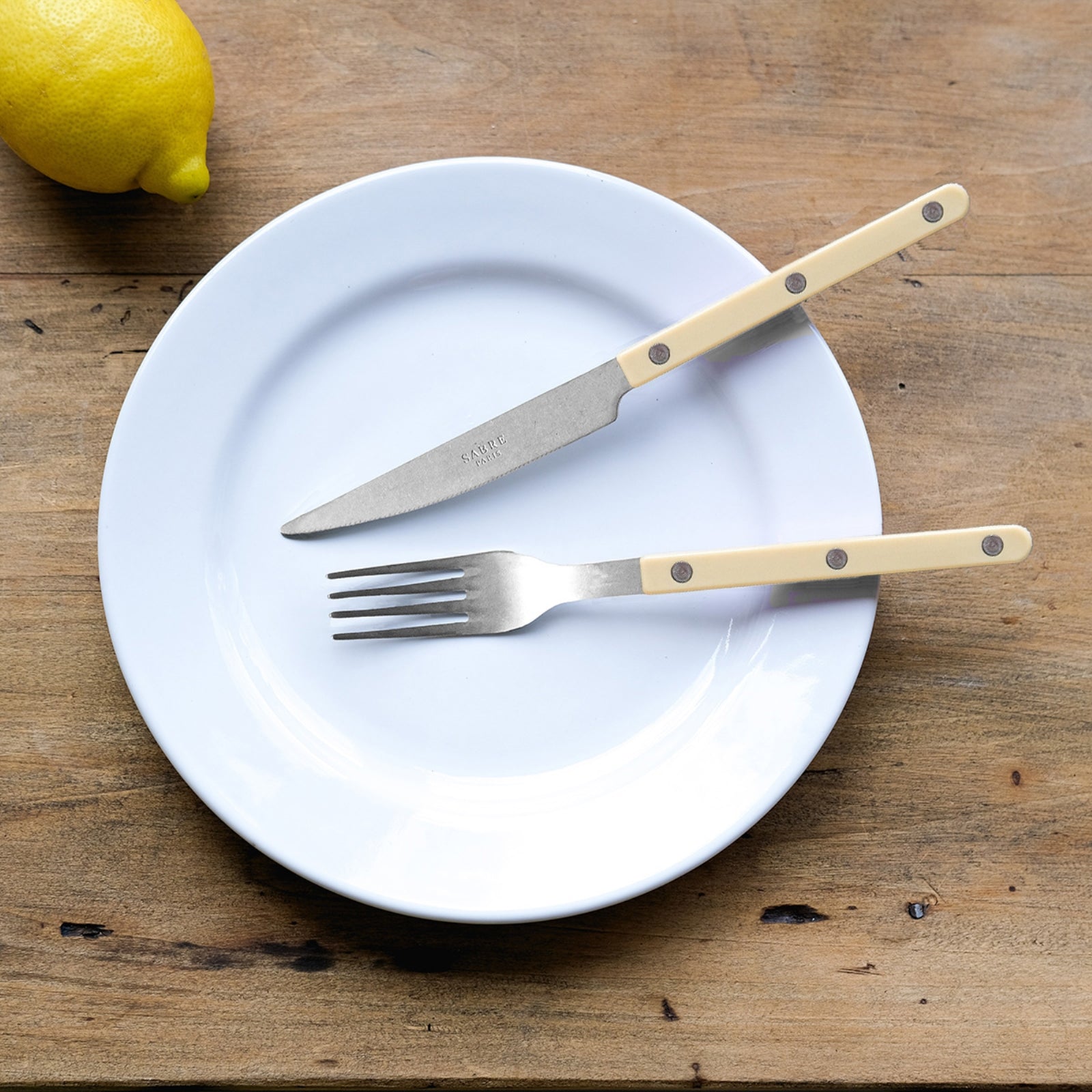 Bistrot Vintage Solid, Elfenbein - Besteckset für 12 Personen