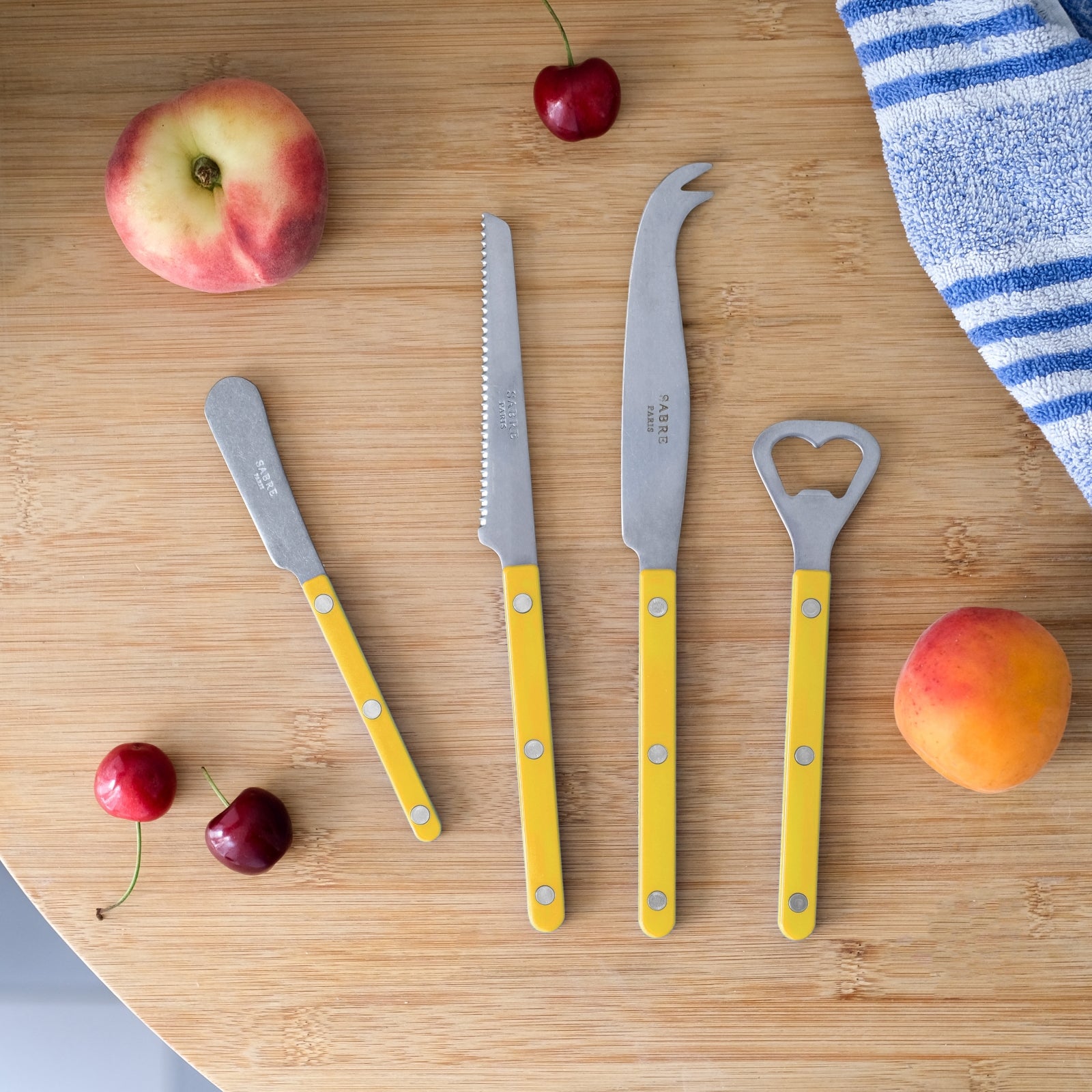 Bistrot Vintage Effen, Geel - aperitiefset Bistrot