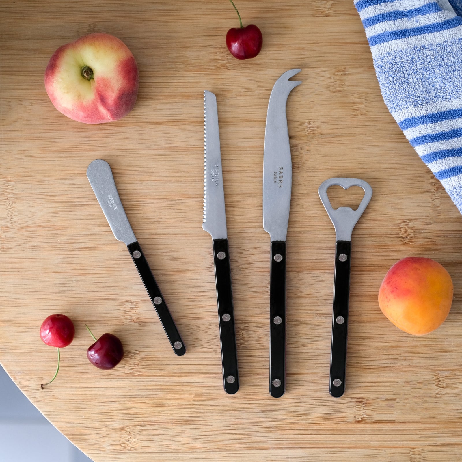 Bistrot Vintage Solid, Schwarz - Aperitif-Set Bistrot