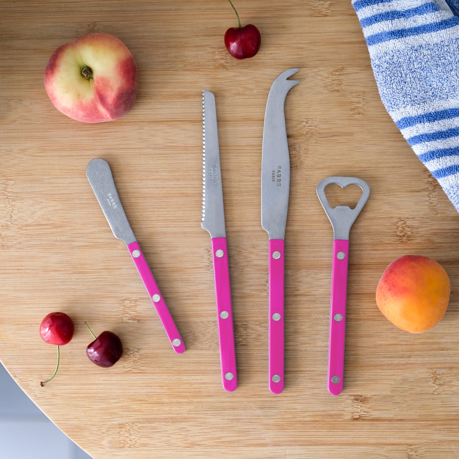 Bistrot Vintage Uni, Framboise - Set apéro Bistrot