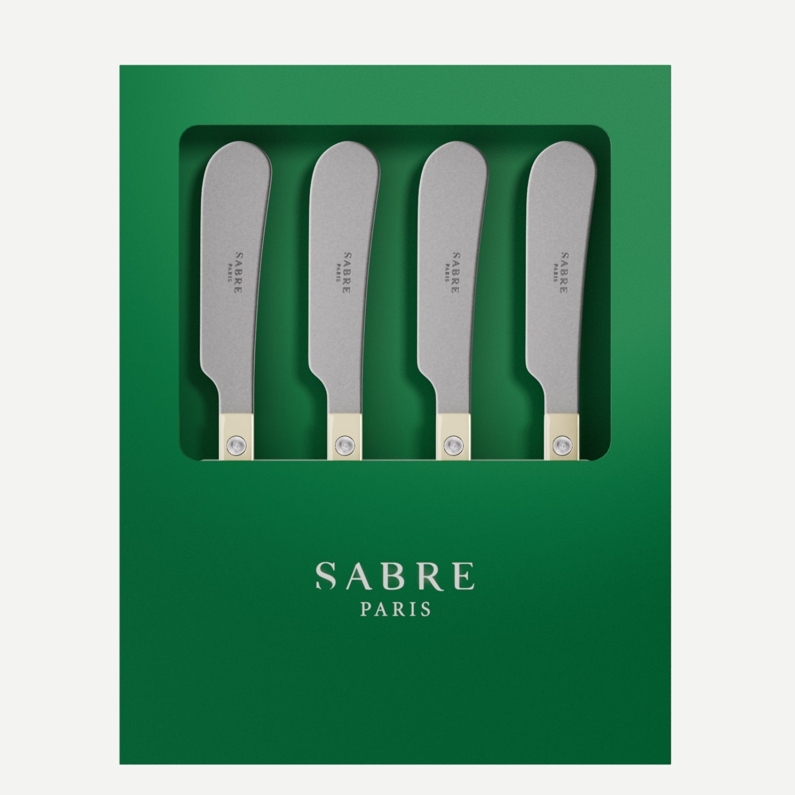 Bistrot Vintage Uni, Ivoire - Coffret de 4 tartineurs