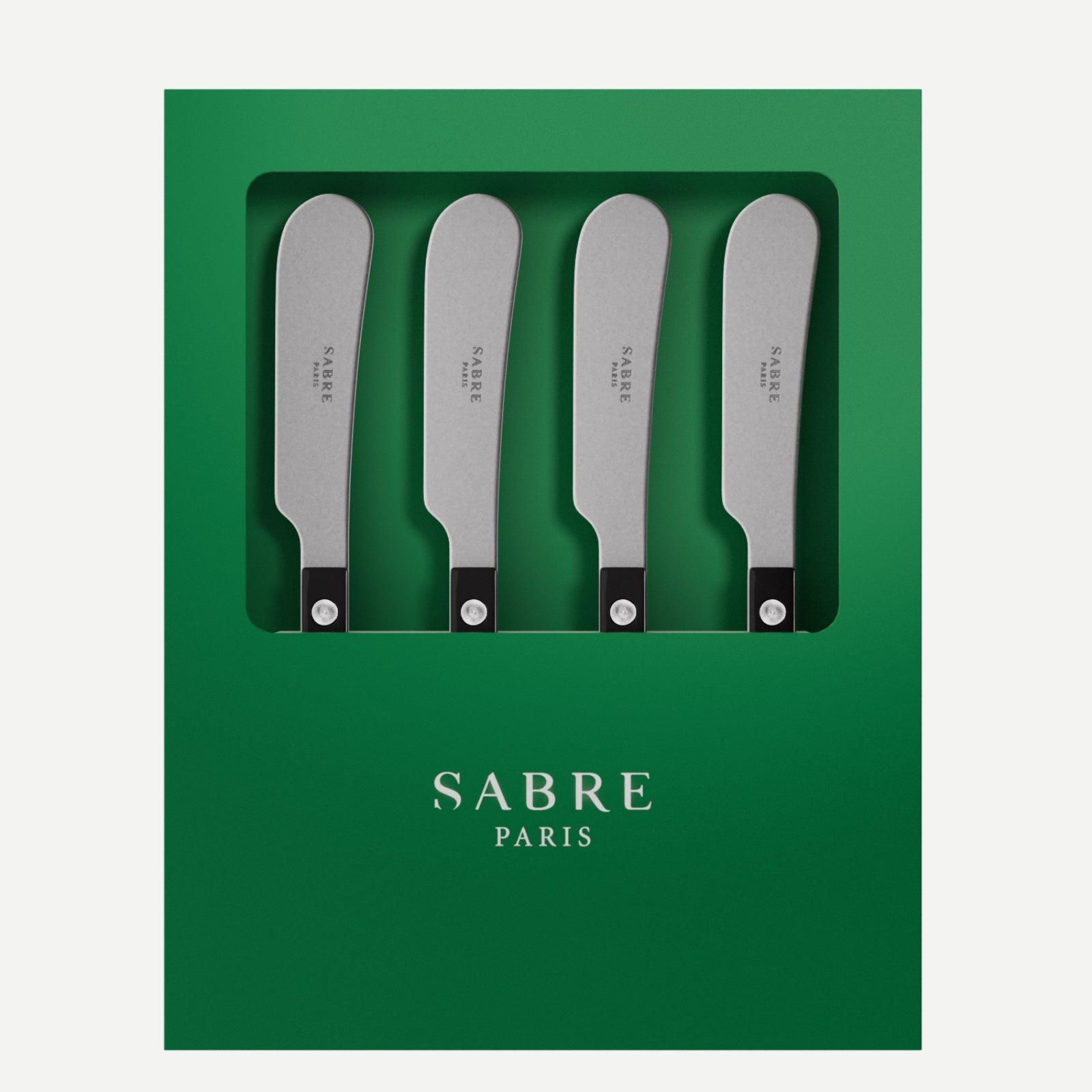 Bistrot Vintage Uni, Noir - Coffret de 4 tartineurs