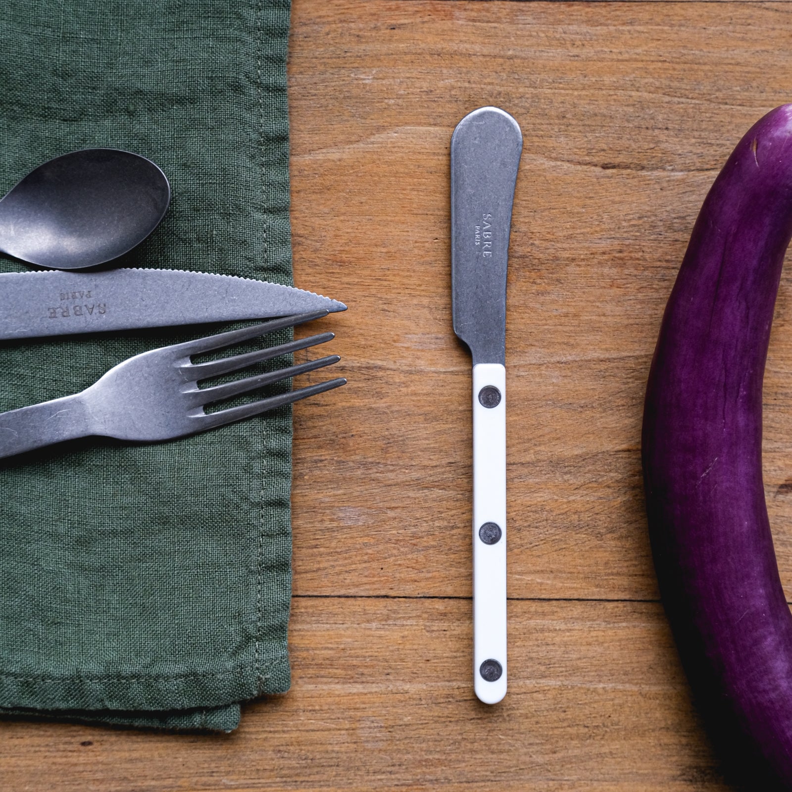 Bistrot Vintage Uni, Blanc - Coffret de 4 tartineurs