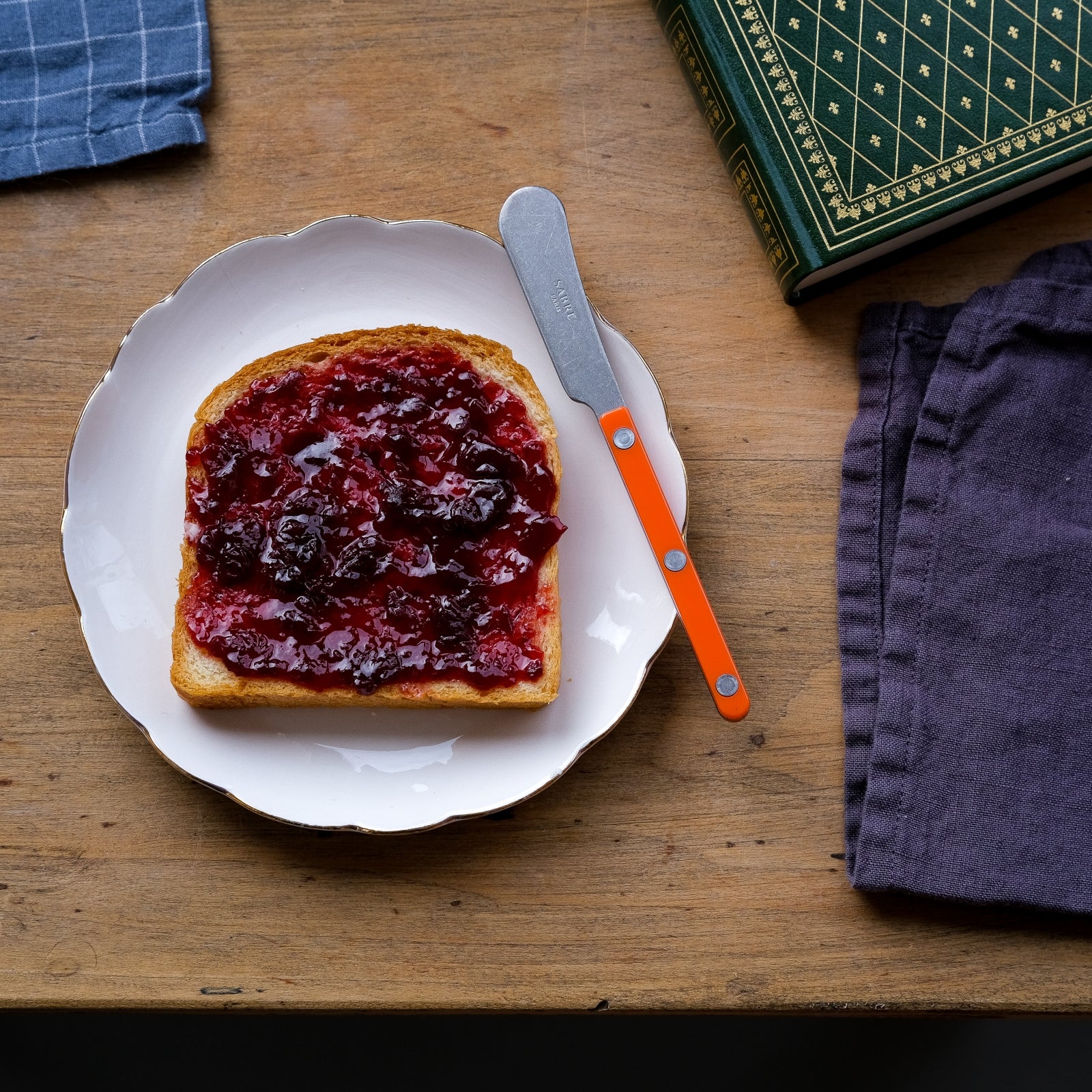 Bistrot Vintage Uni, Orange - Coffret de 4 tartineurs