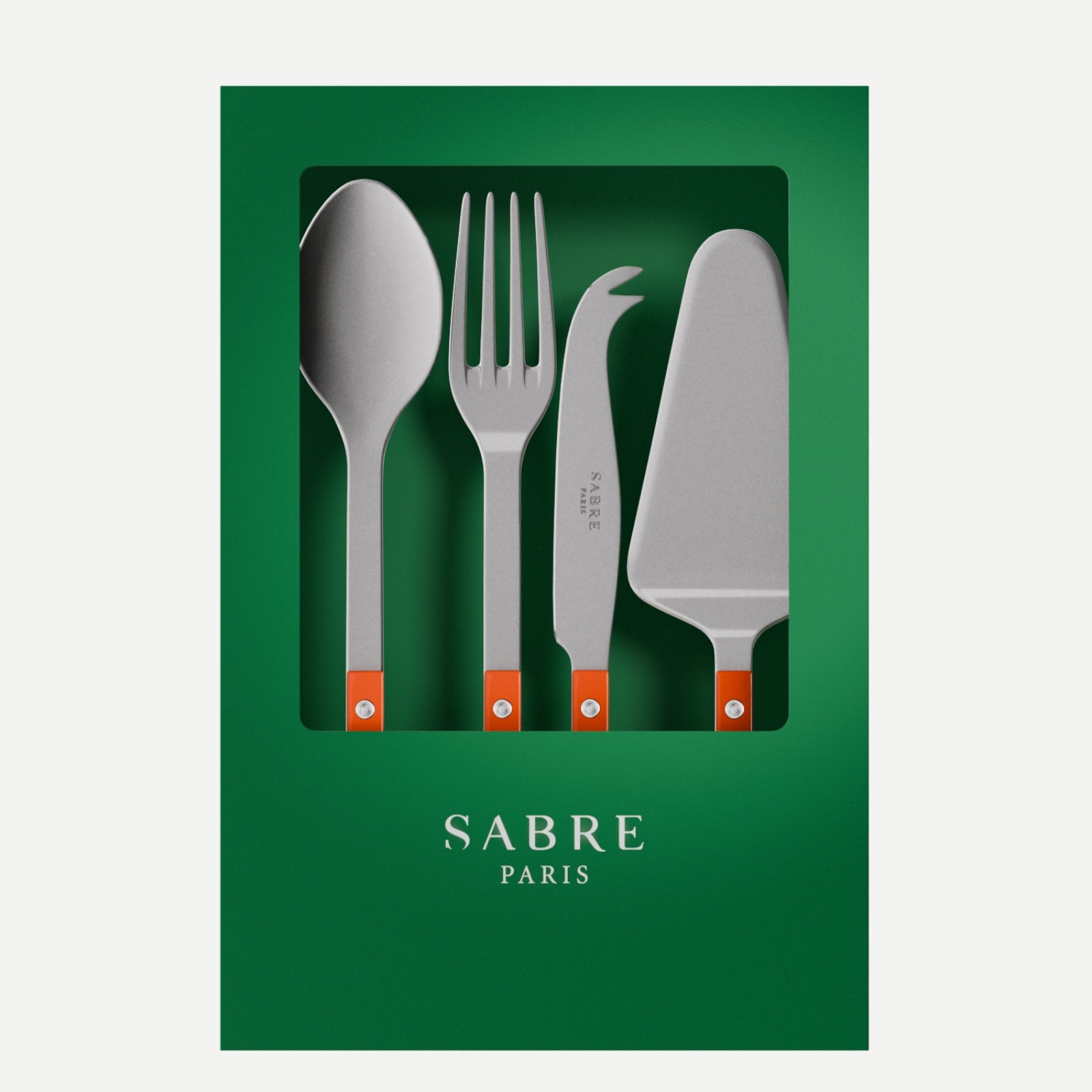 Bistrot Vintage Uni, Orange - Coffret Set Les Essentiels - ensemble de 4 couverts de service