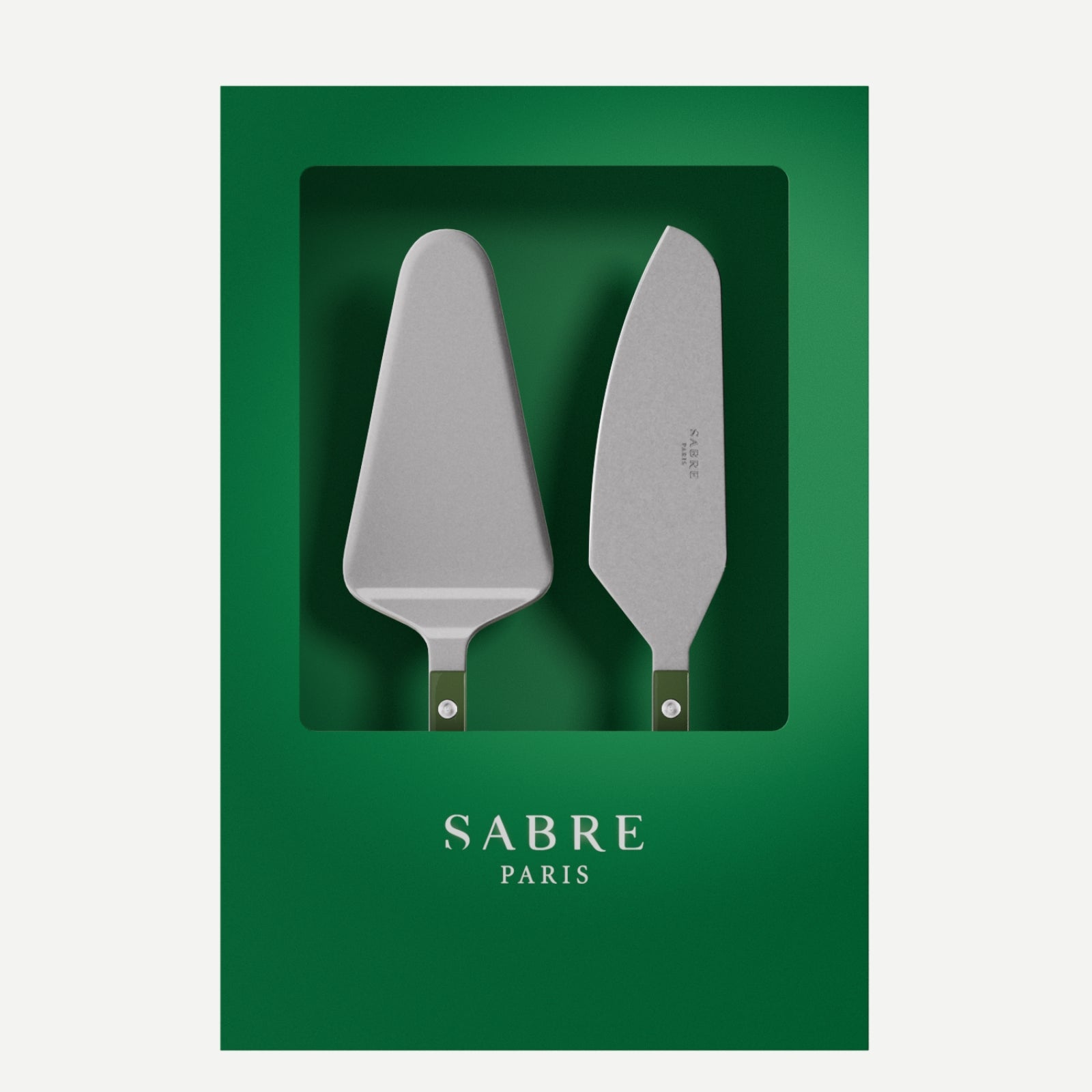 Bistrot Vintage Uni, Vert - Coffret de 2 pelles à tarte