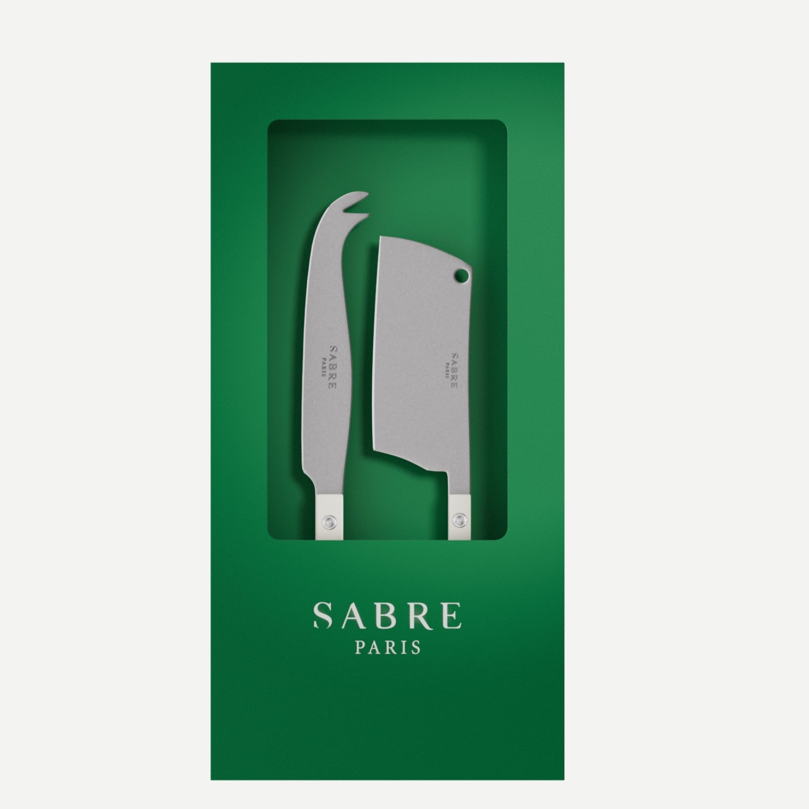 Bistrot Vintage Solid, White - Box of 2 cheese knives