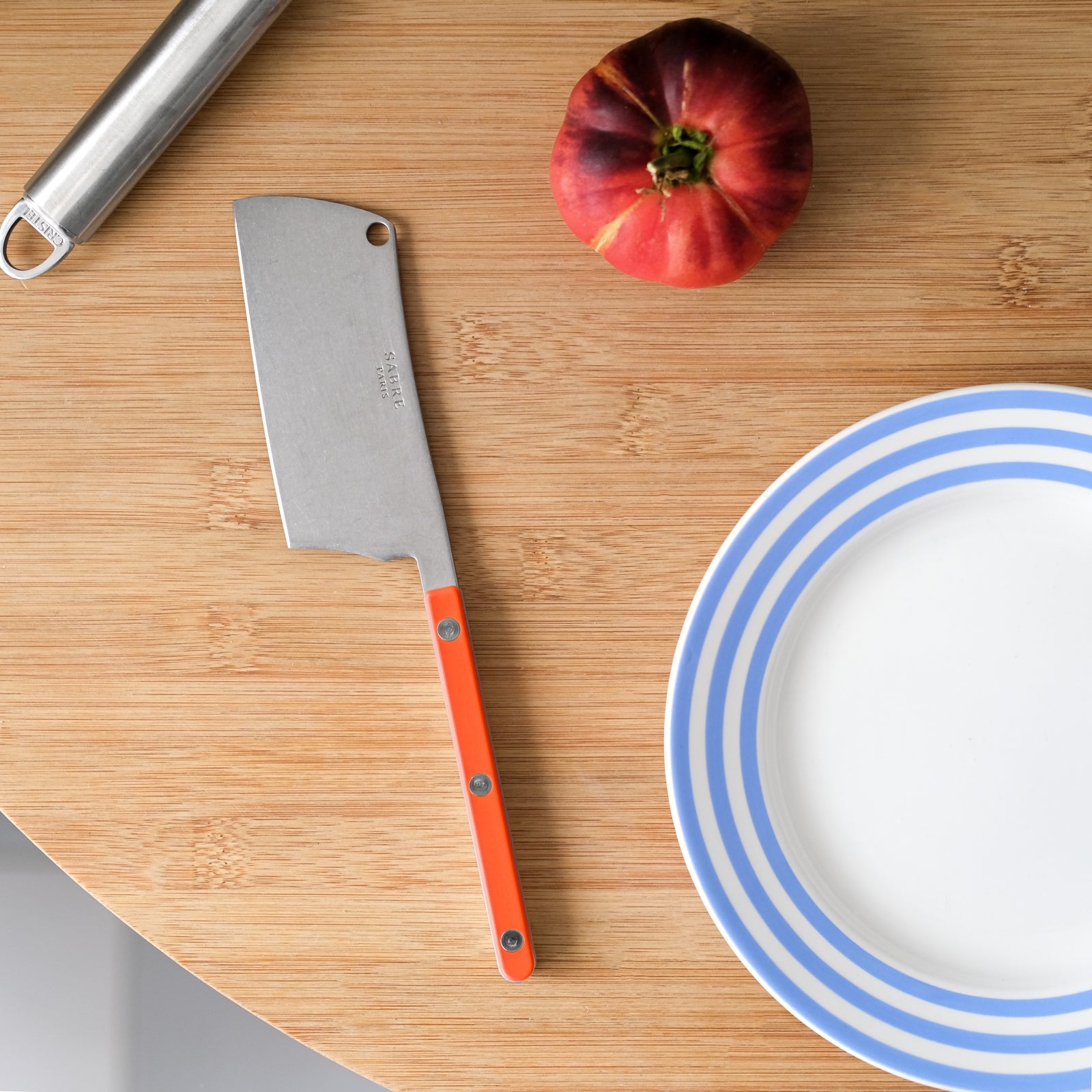 Bistrot Vintage Uni, Orange - Coffret de 2 couteaux à fromage