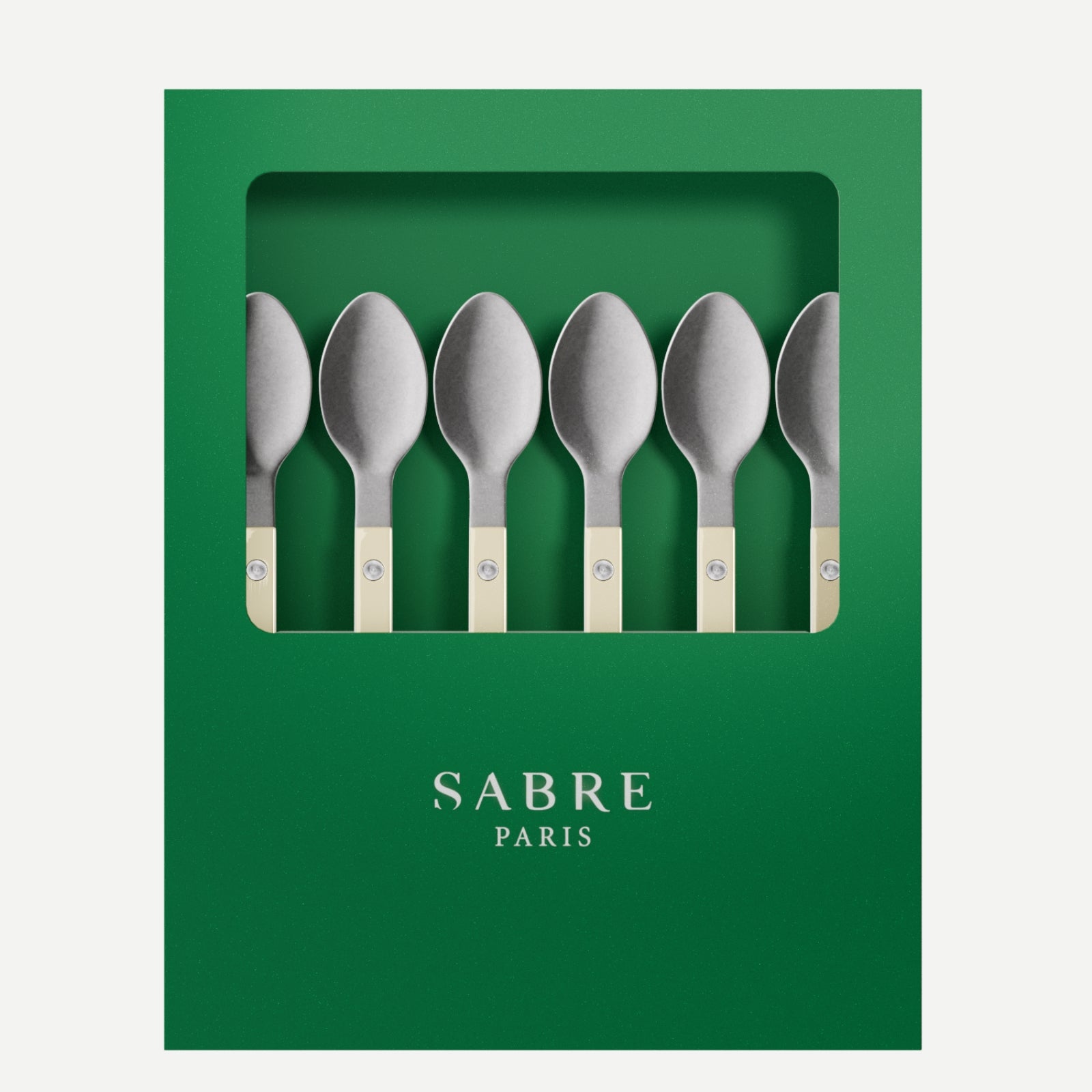 Bistrot Vintage Uni, Ivoire - Coffret de 6 cuillères à expresso