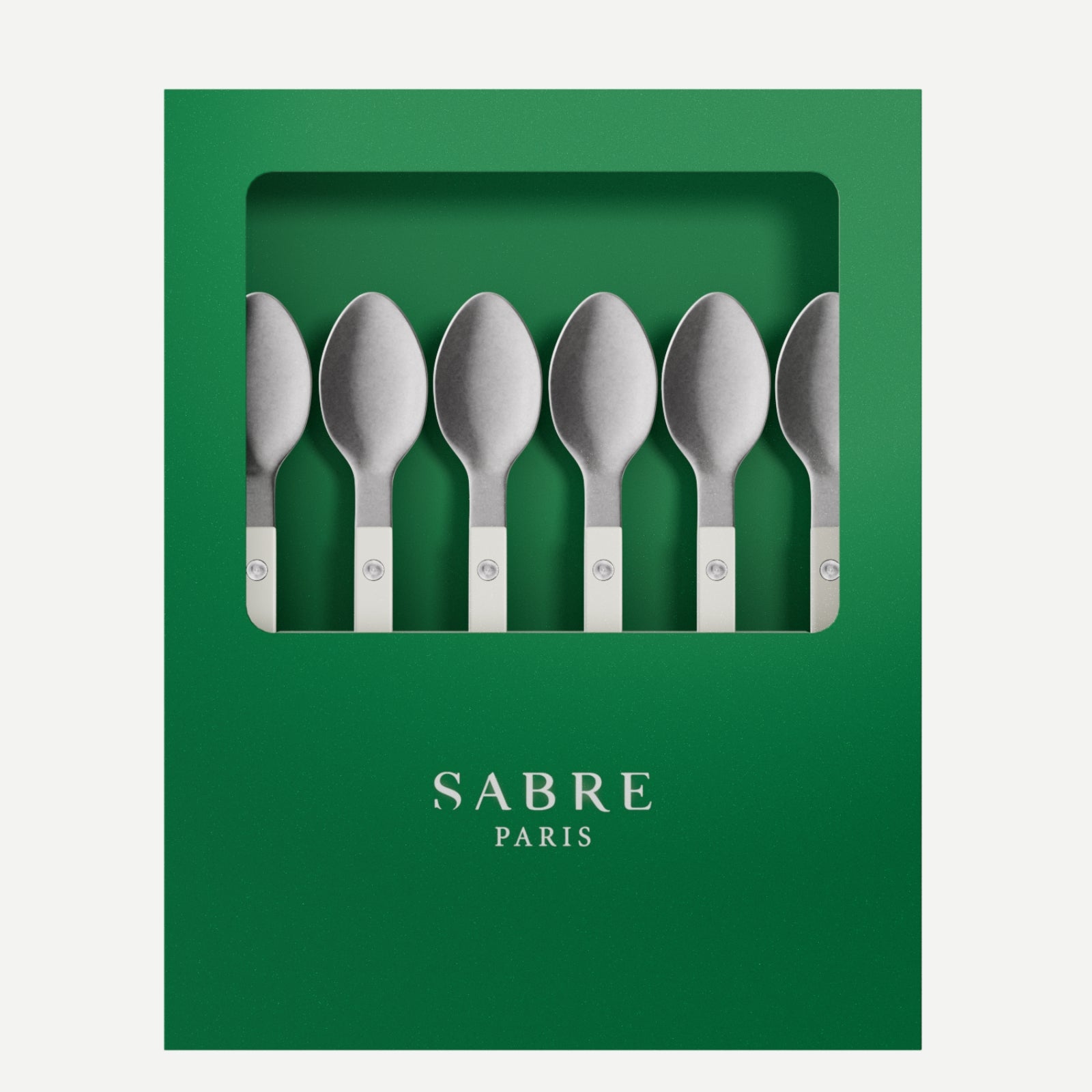 Bistrot Vintage Uni, Blanc - Coffret de 6 cuillères à expresso