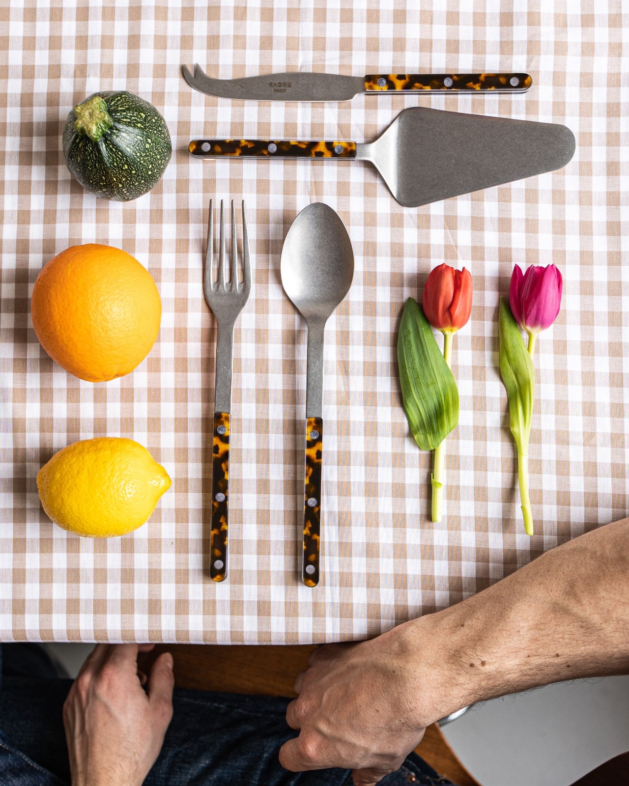 Bistrot Vintage Tortue, Effet Écaille - Couverts de service