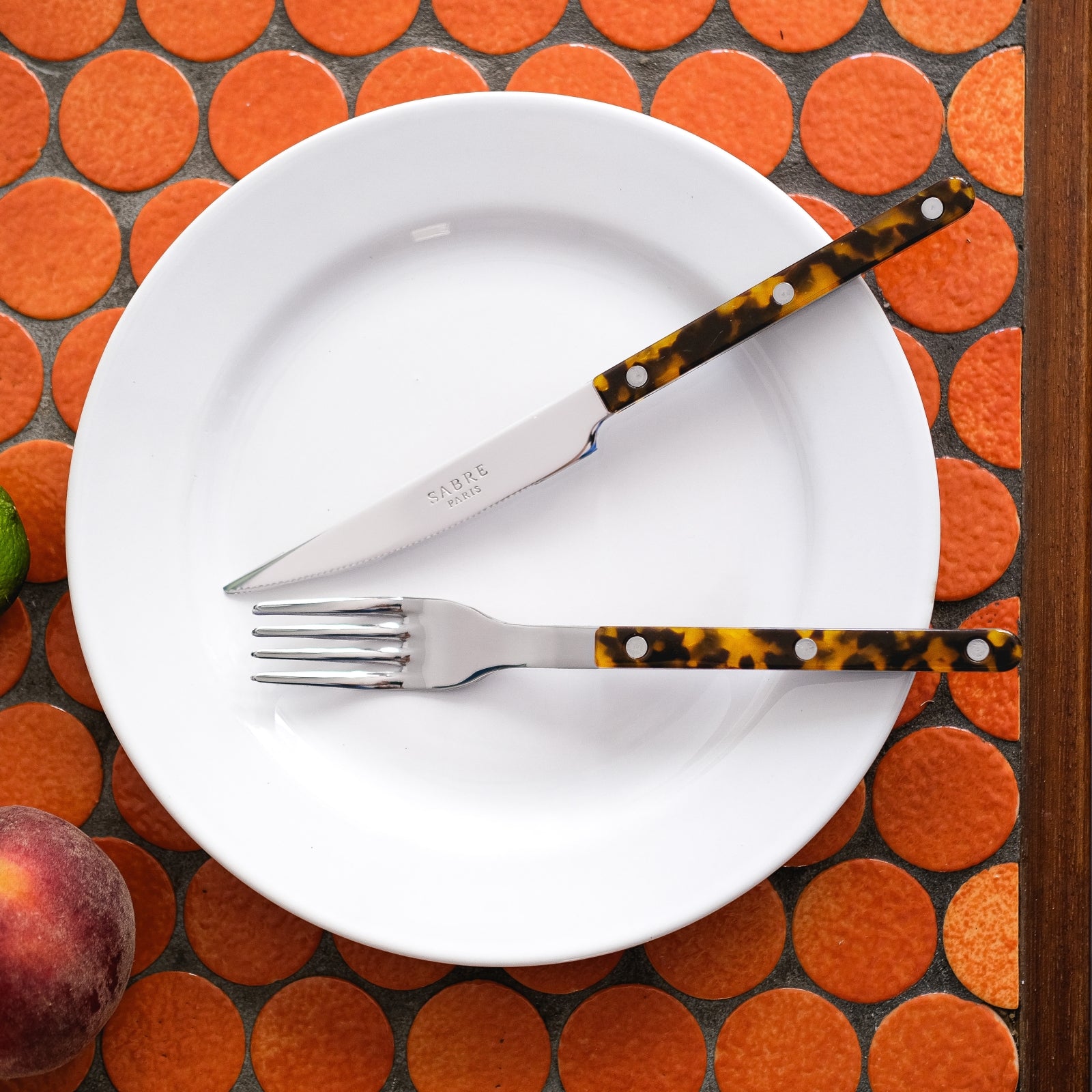 Bistrot Vintage Tortue, Effet Écaille - Ménagère 24 pièces