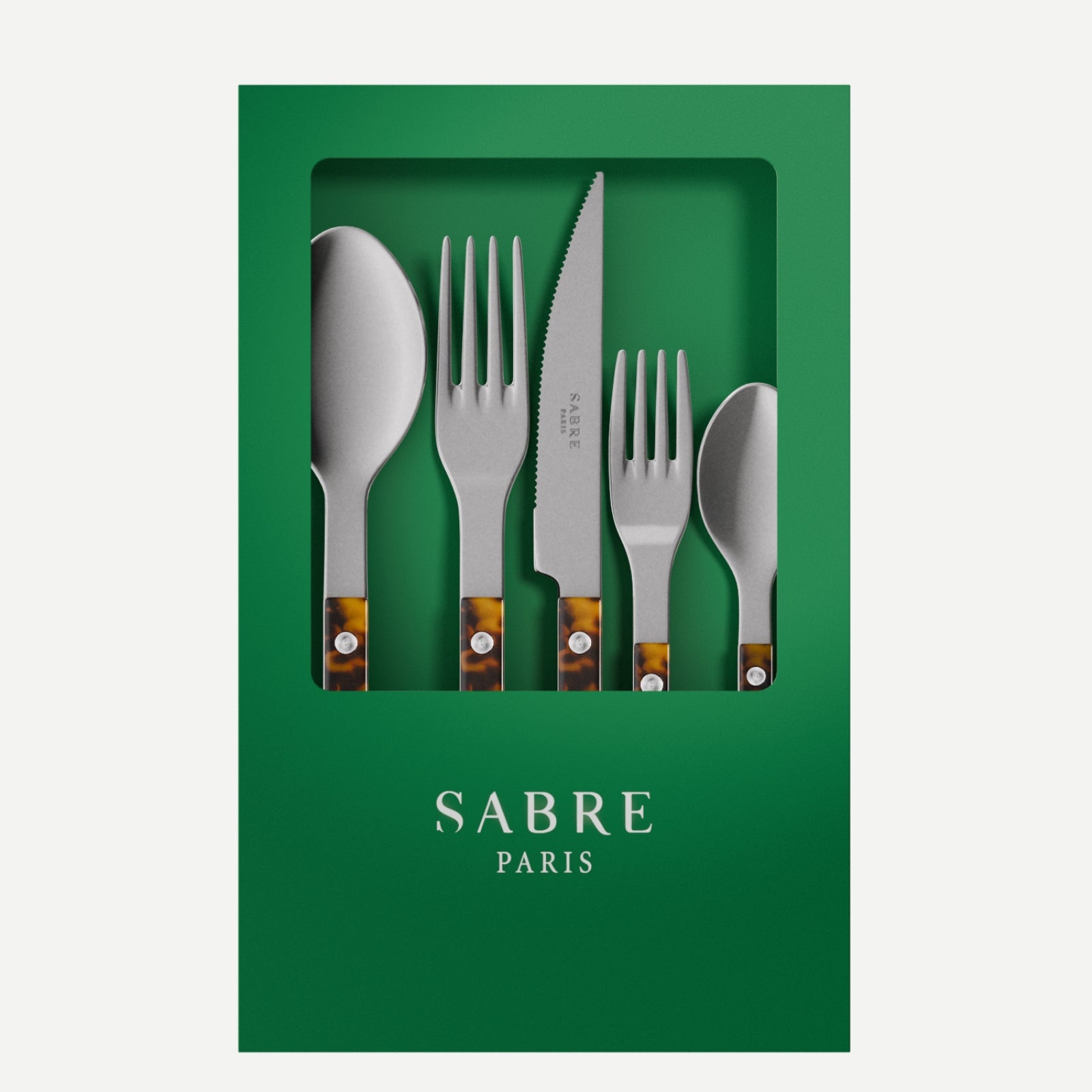 Bistrot Vintage Tortue, Effet Écaille - Coffret de 5 couverts de table