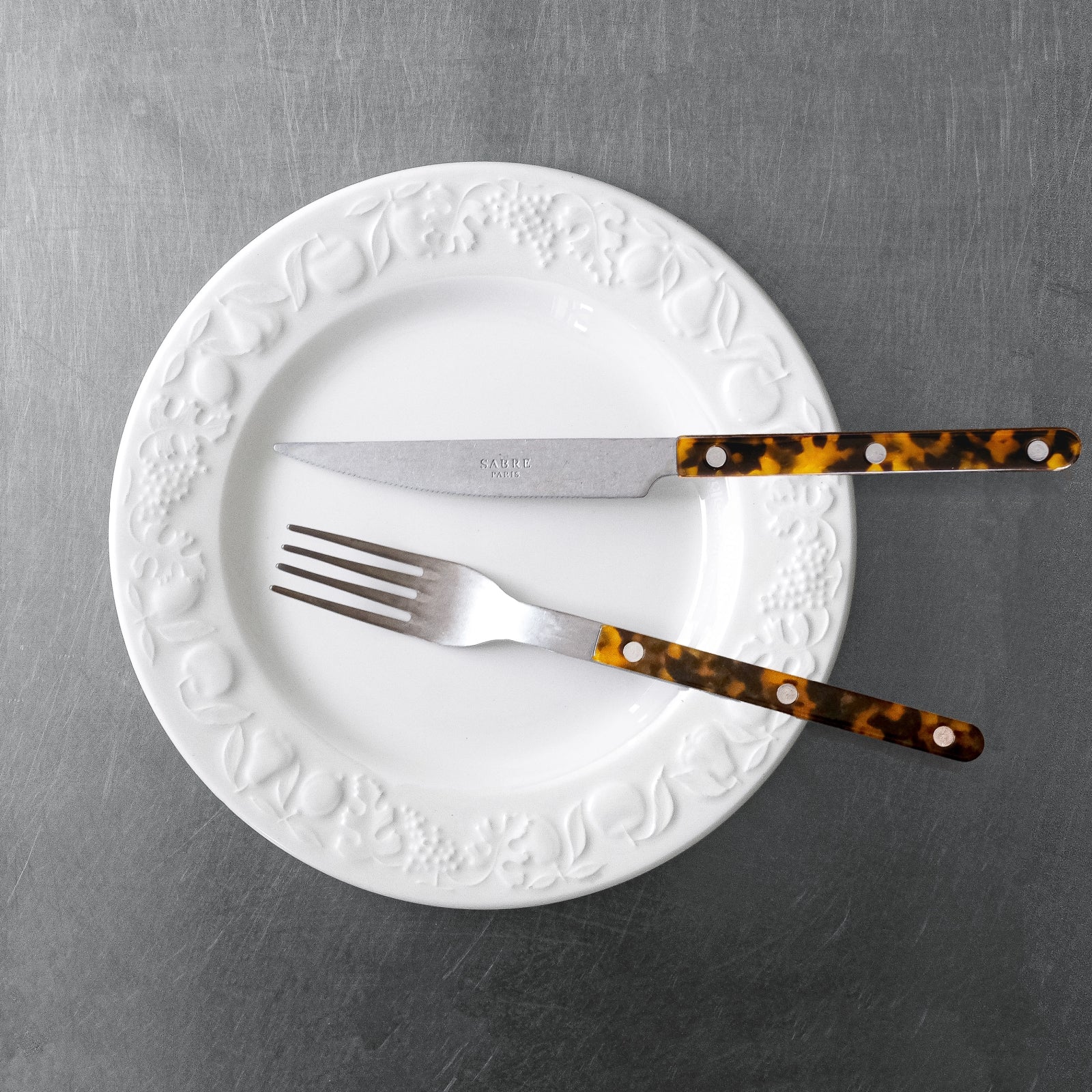 Bistrot Vintage Tortue, Effet Écaille - Coffret de 5 couverts de table