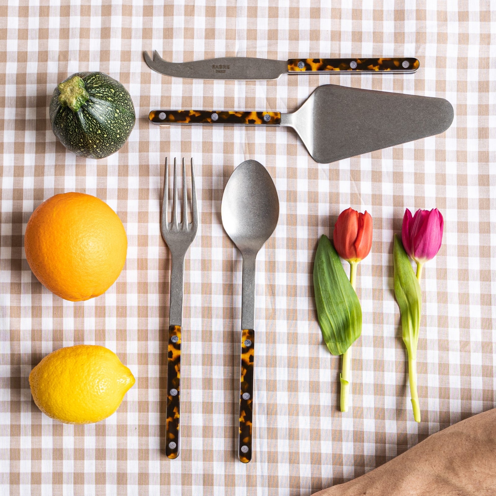 Bistrot Vintage Tortue, Effet Écaille - Coffret Set Les Essentiels - ensemble de 4 couverts de service