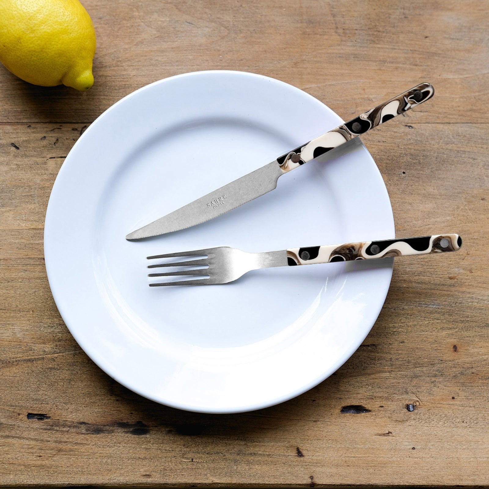 Bistrot Vintage Dune, Dune Noir - Set de 4 couverts de table