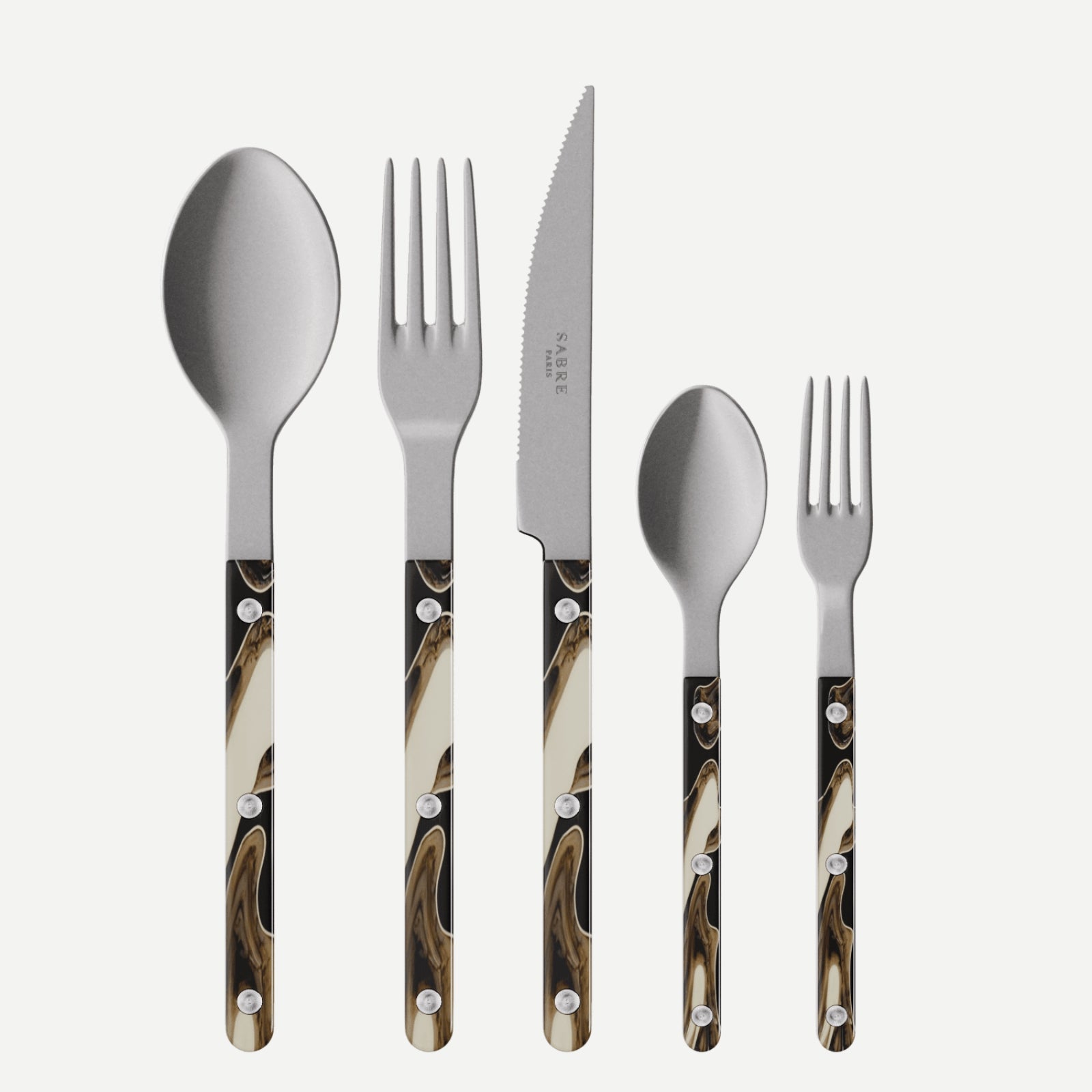 Bistrot Vintage Dune, Dune Noir - Set de 5 couverts de table