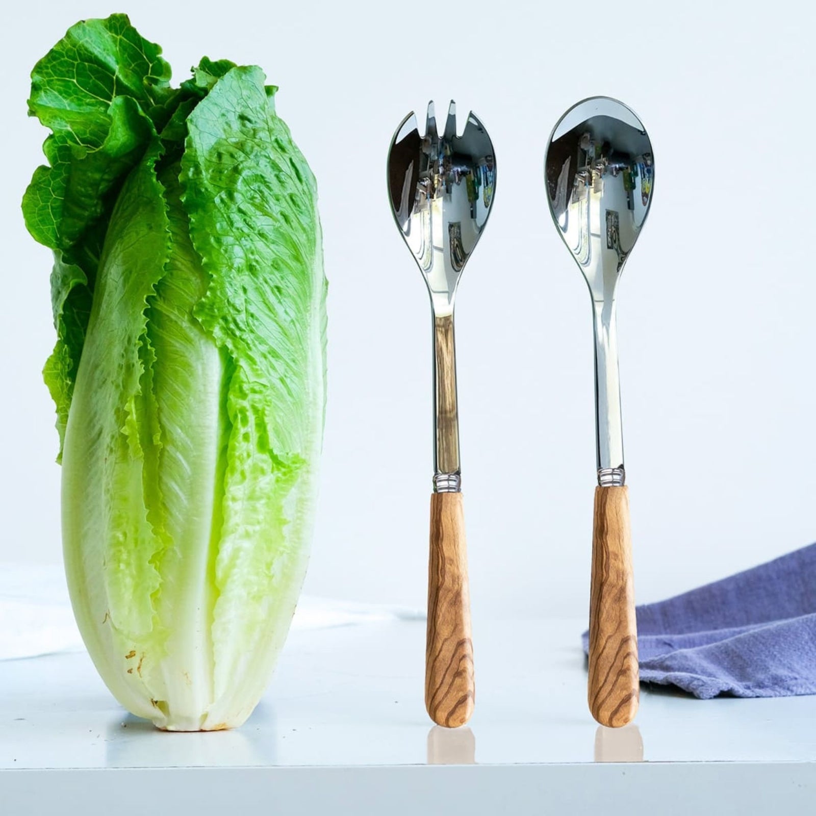 Lavandou, Olive tree wood - Salad cutlery set