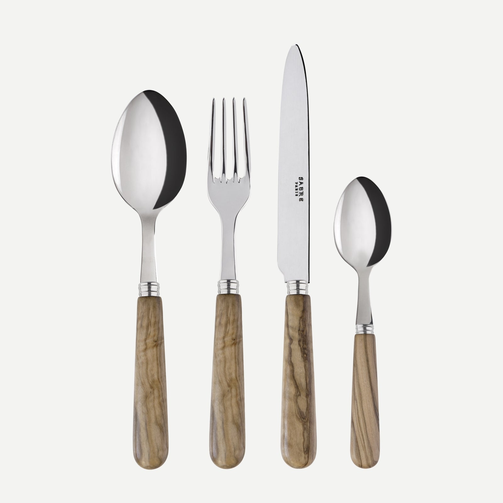 Trio de Couverts en Bois d'Olivier 20 cm env Trio de Couverts en Bois d'Olivier 20 cm env