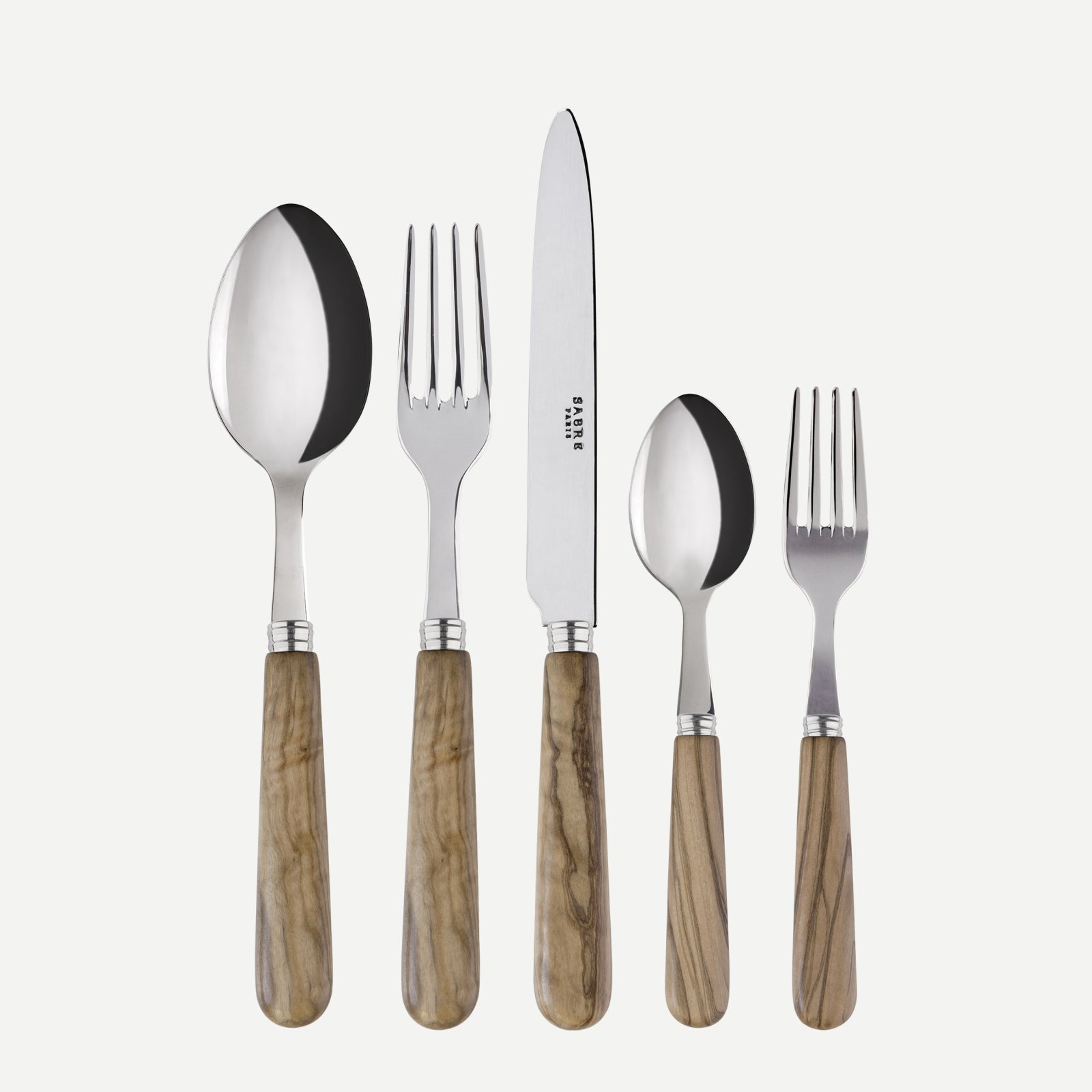 Lavandou, Bois d'olivier - Set de 5 couverts de table