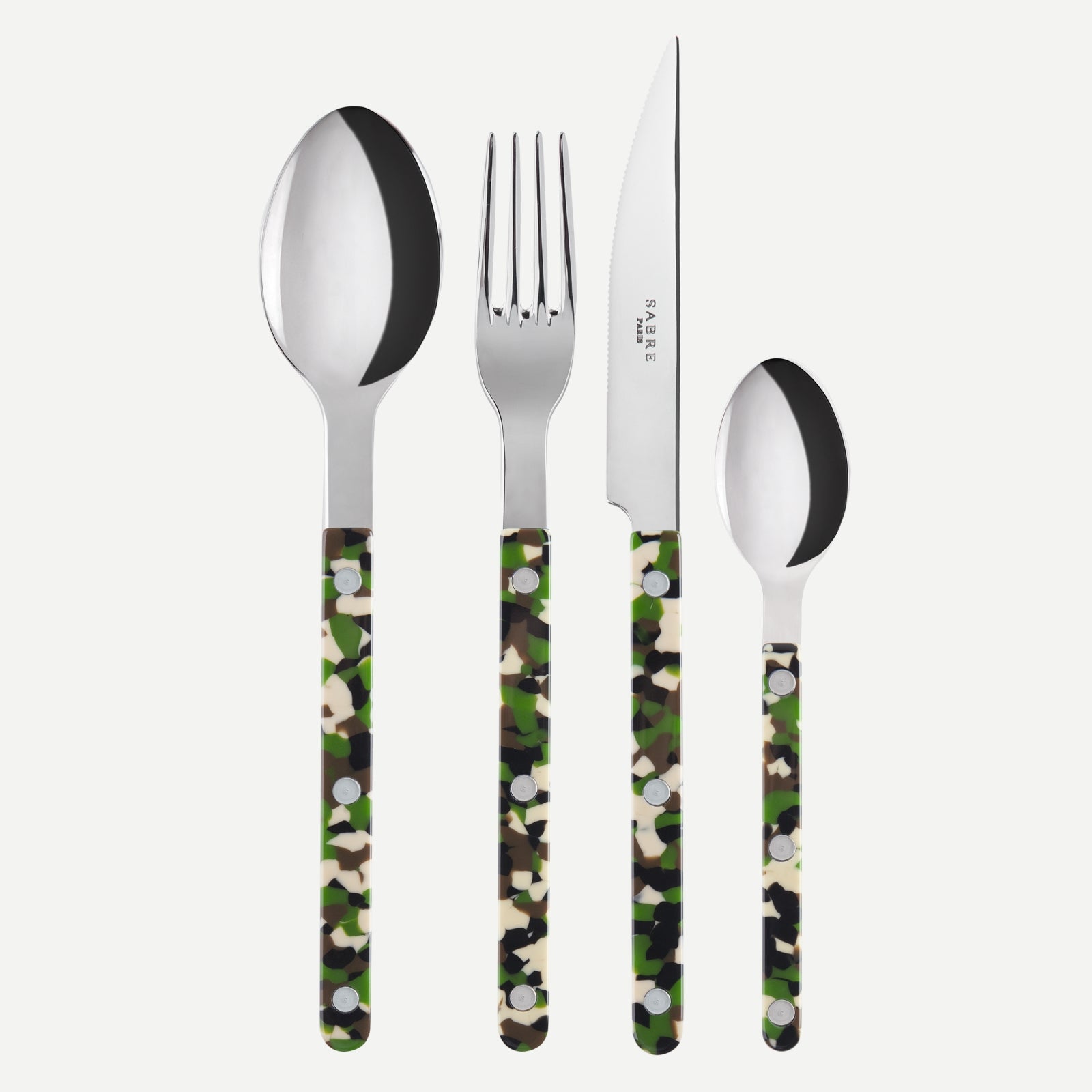 Bistrot Camouflage, Vert - Ménagère 24 pièces