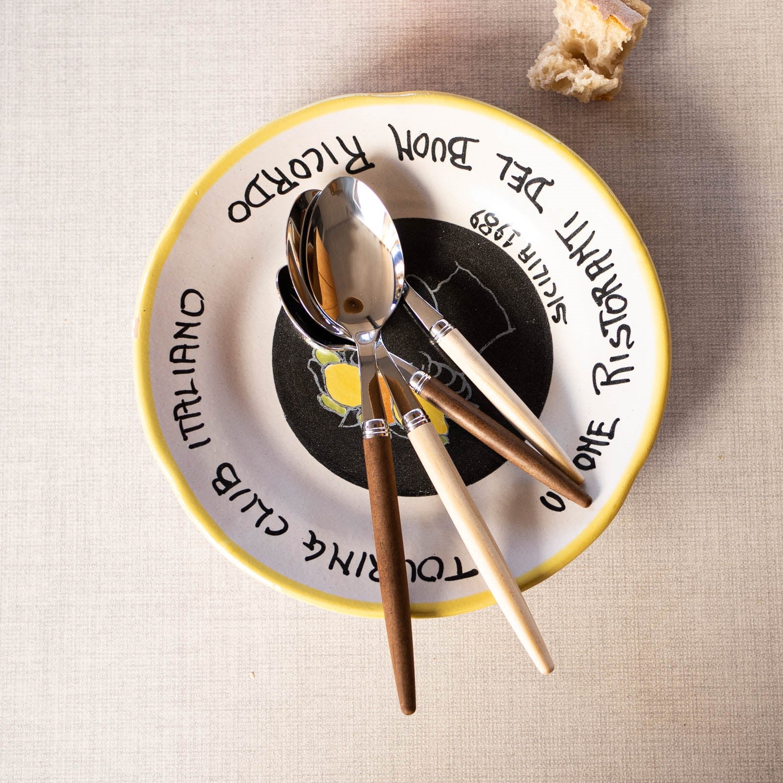 Jonc, Bois foncé - Set de 5 couverts de table