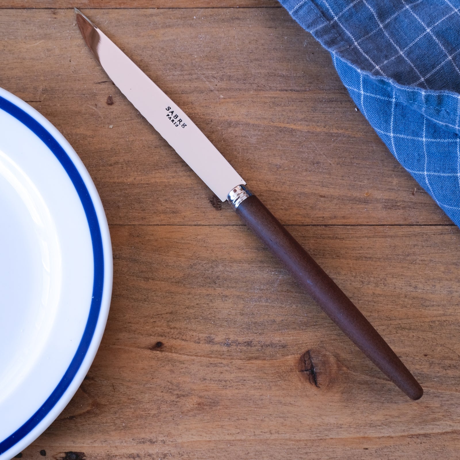 Jonc, Bois foncé - Couteau à steak