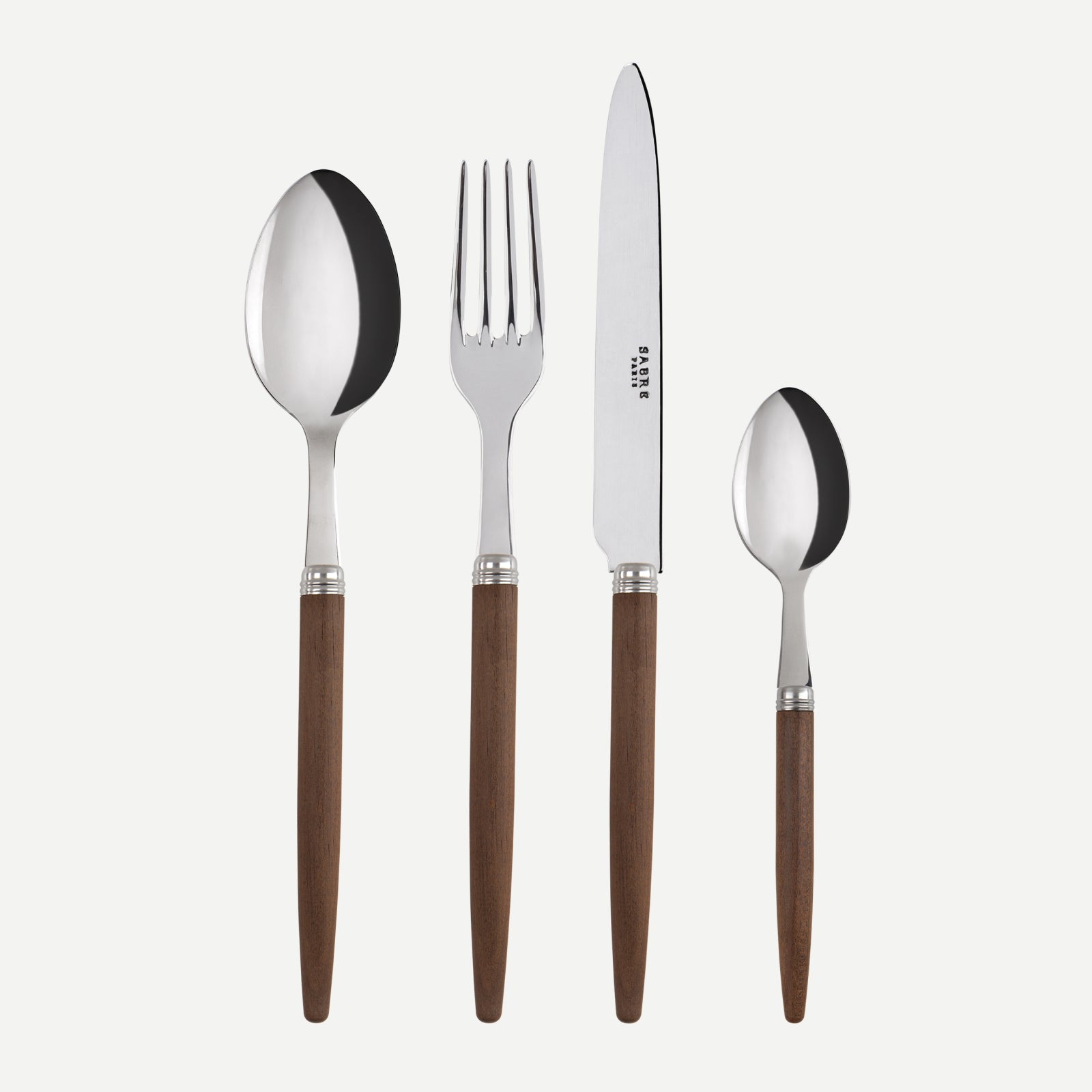 Jonc, Dark wood - 4 pieces cutlery set