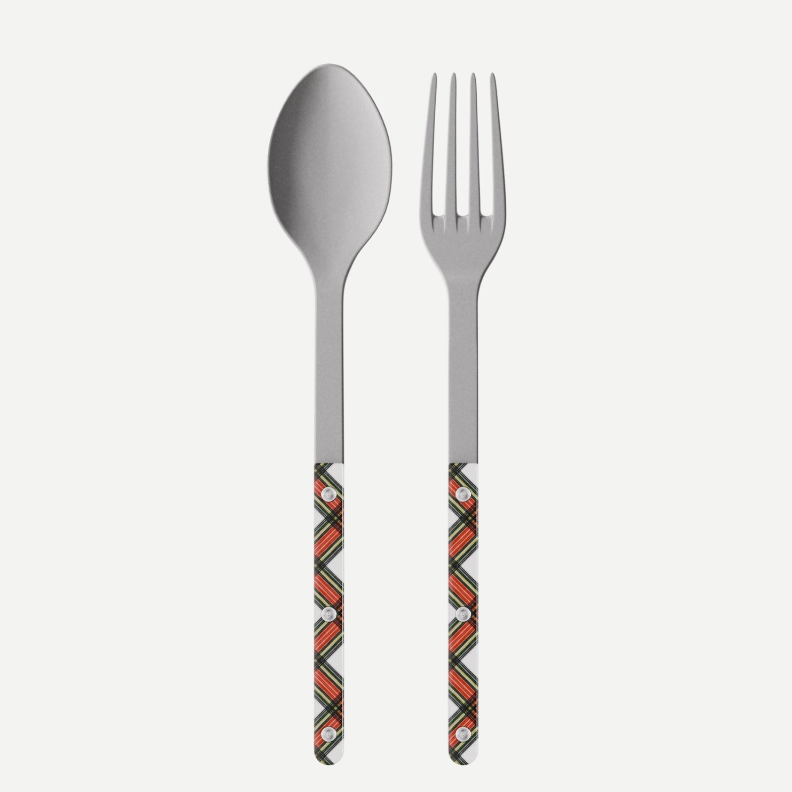 Bistrot Vintage Tartan, Blanc - Couverts de service