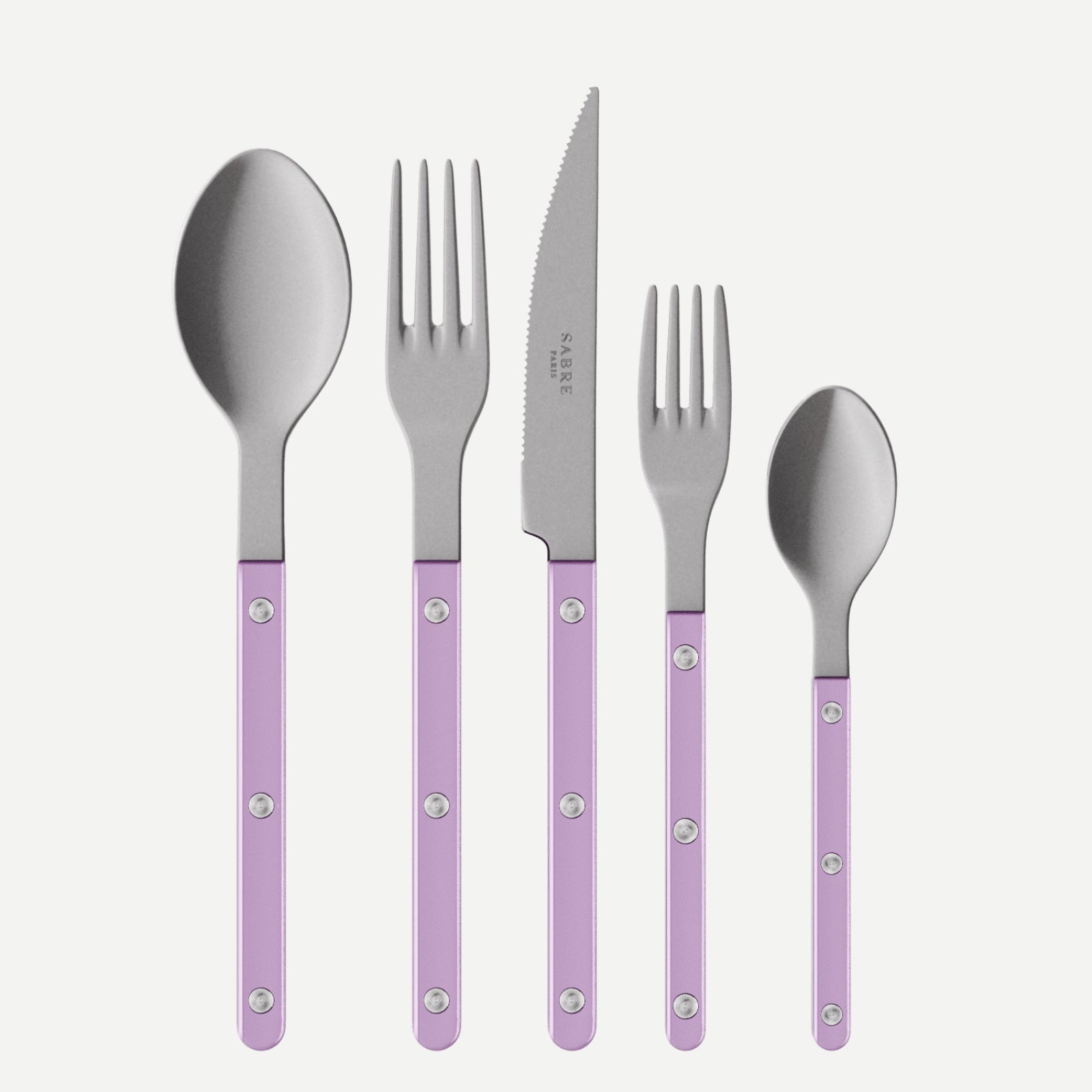 Bistrot Vintage Pearly, Lilas - Set de 5 couverts de table
