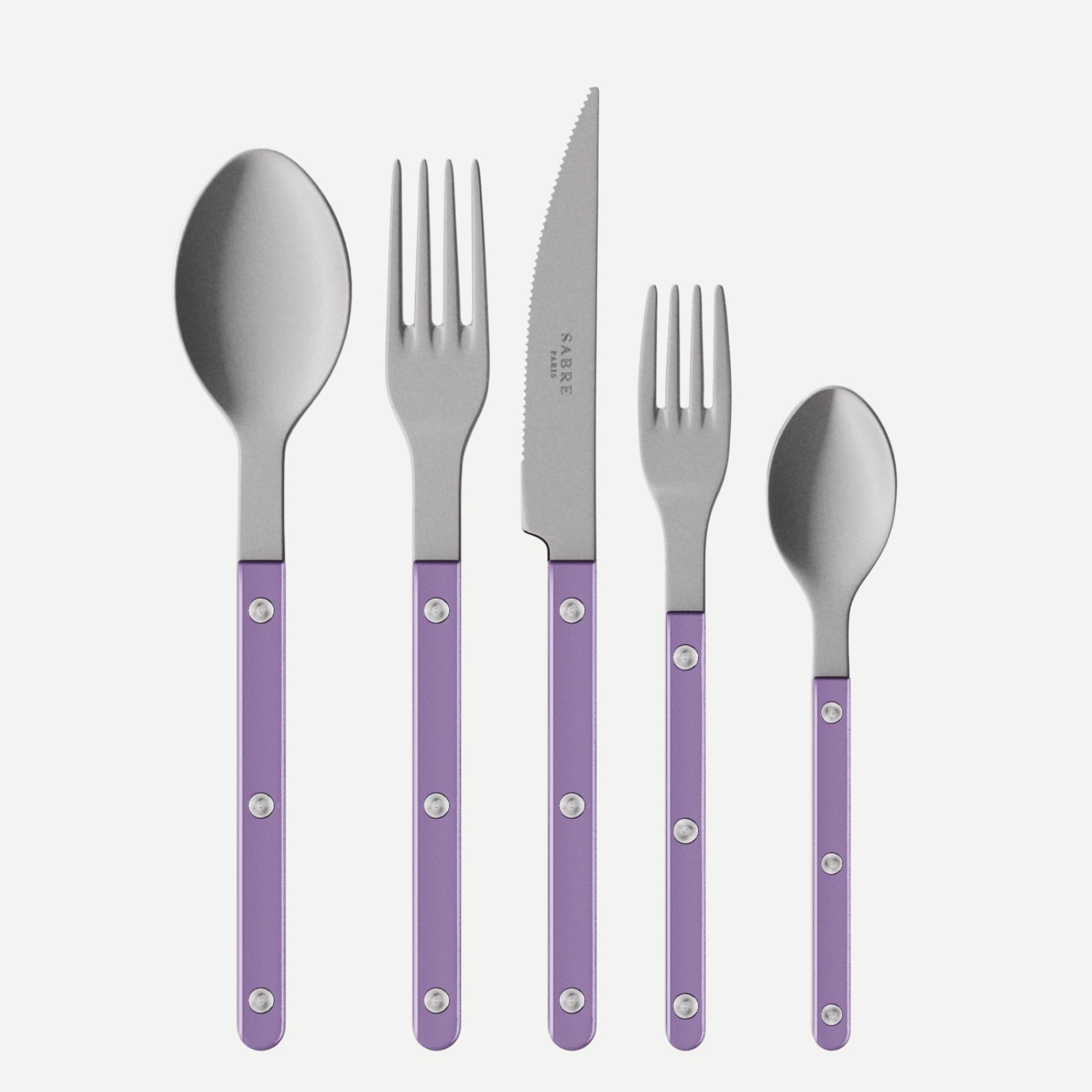 Bistrot Vintage Pearly, Violet - Set de 5 couverts de table