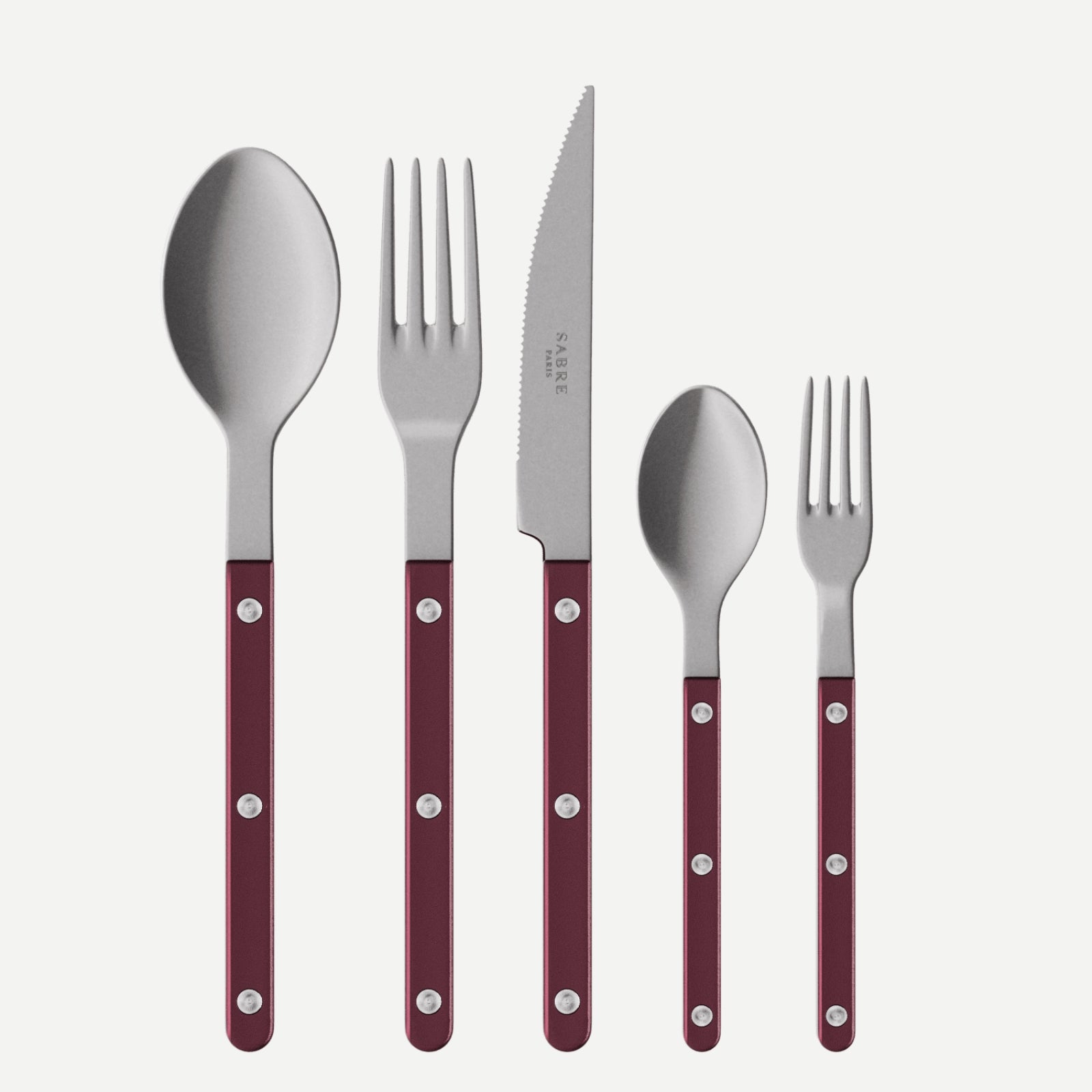 Bistrot Vintage Pearly, Aubergine - 5 pieces cutlery set