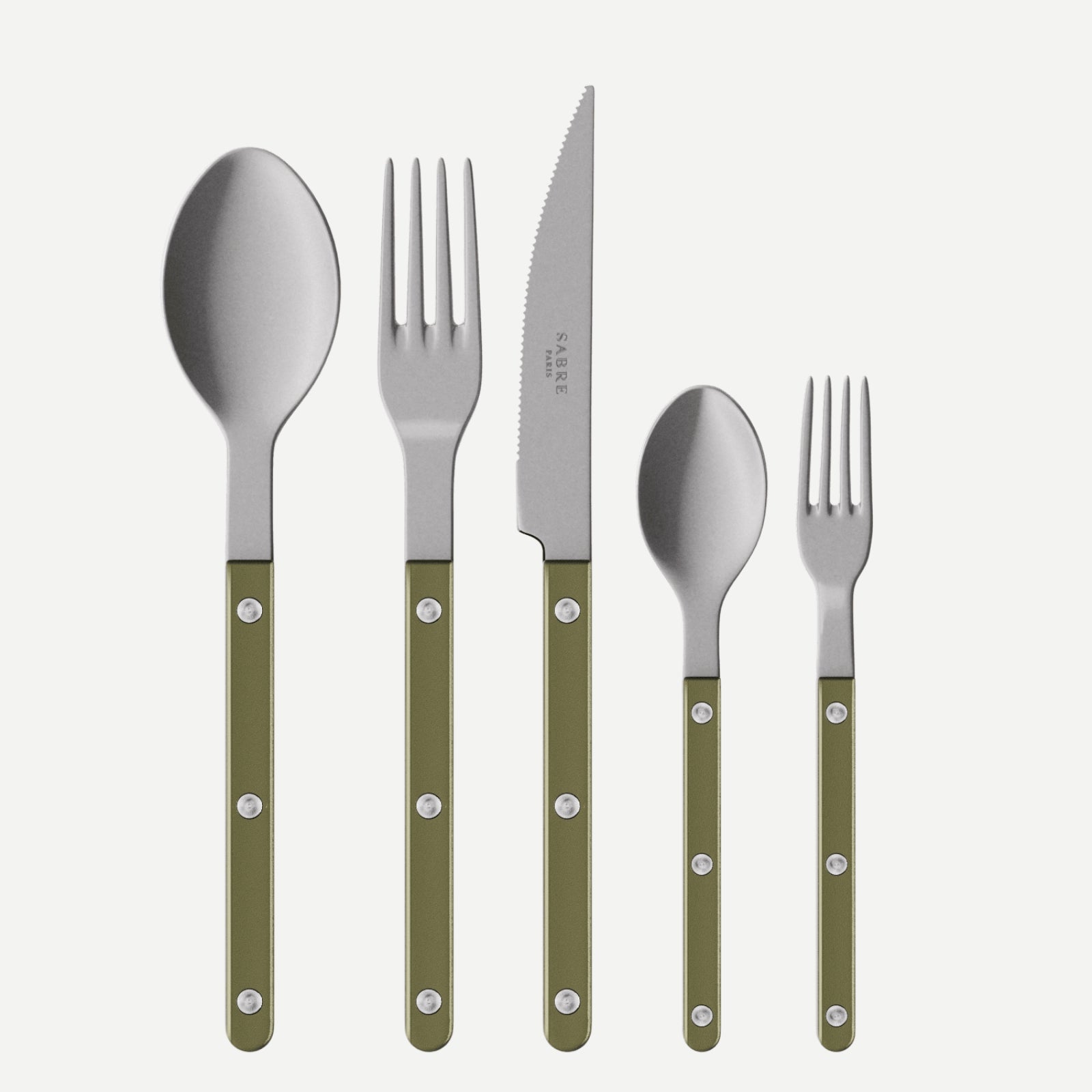 Bistrot Vintage Pearly, Olive - 5 pieces cutlery set