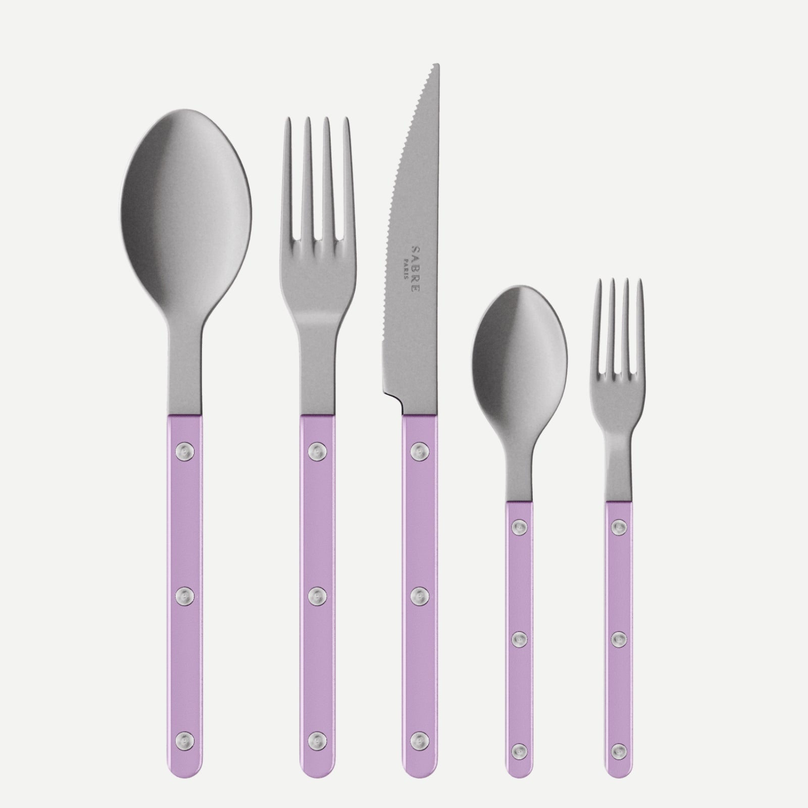 Bistrot Vintage Pearly, Lilas - Set de 5 couverts de table