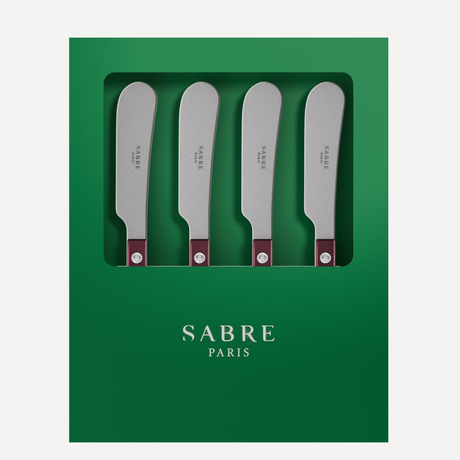 Bistrot Vintage Pearly, Aubergine - Coffret de 4 tartineurs