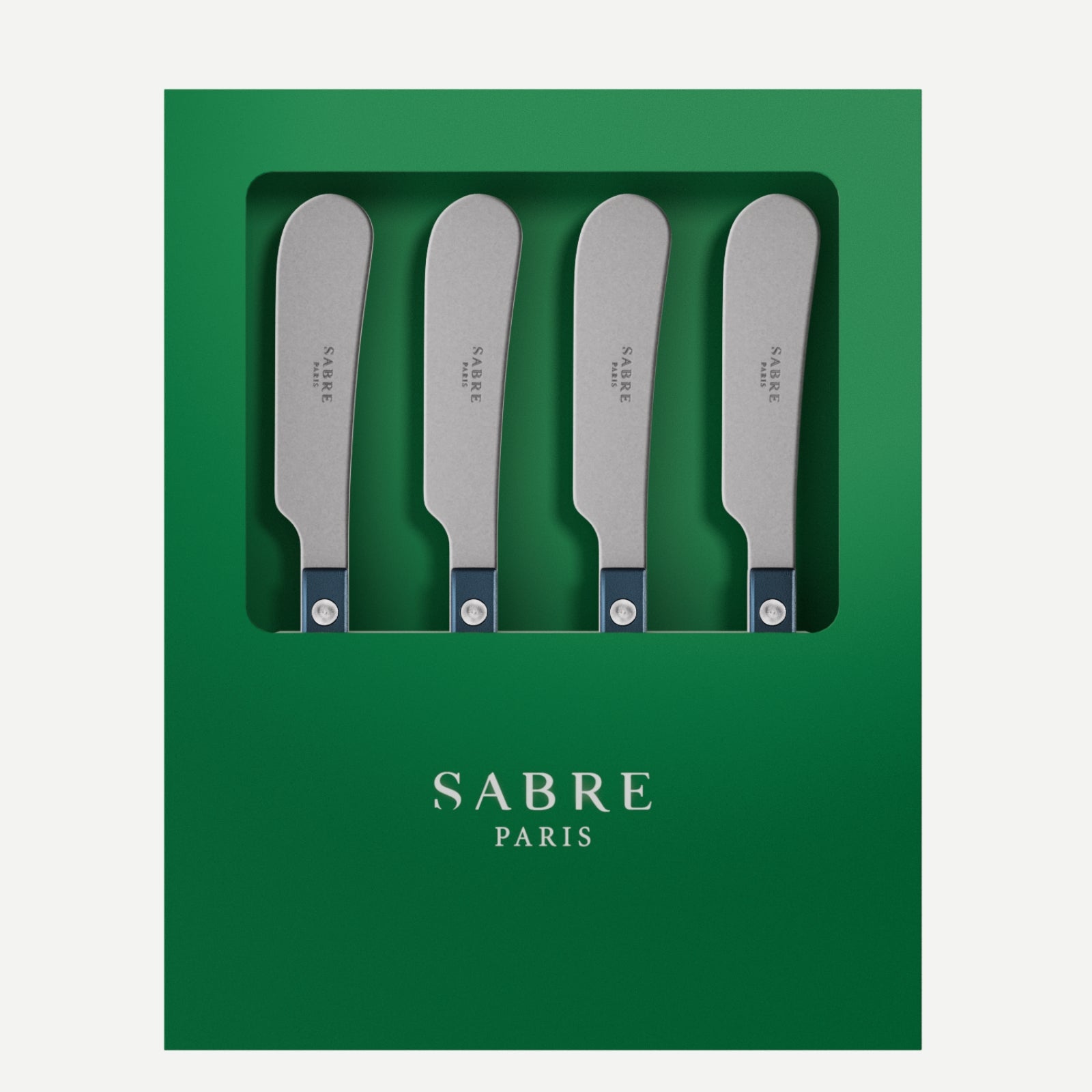 Bistrot Vintage Pearly, Bleu nuit - Coffret de 4 tartineurs