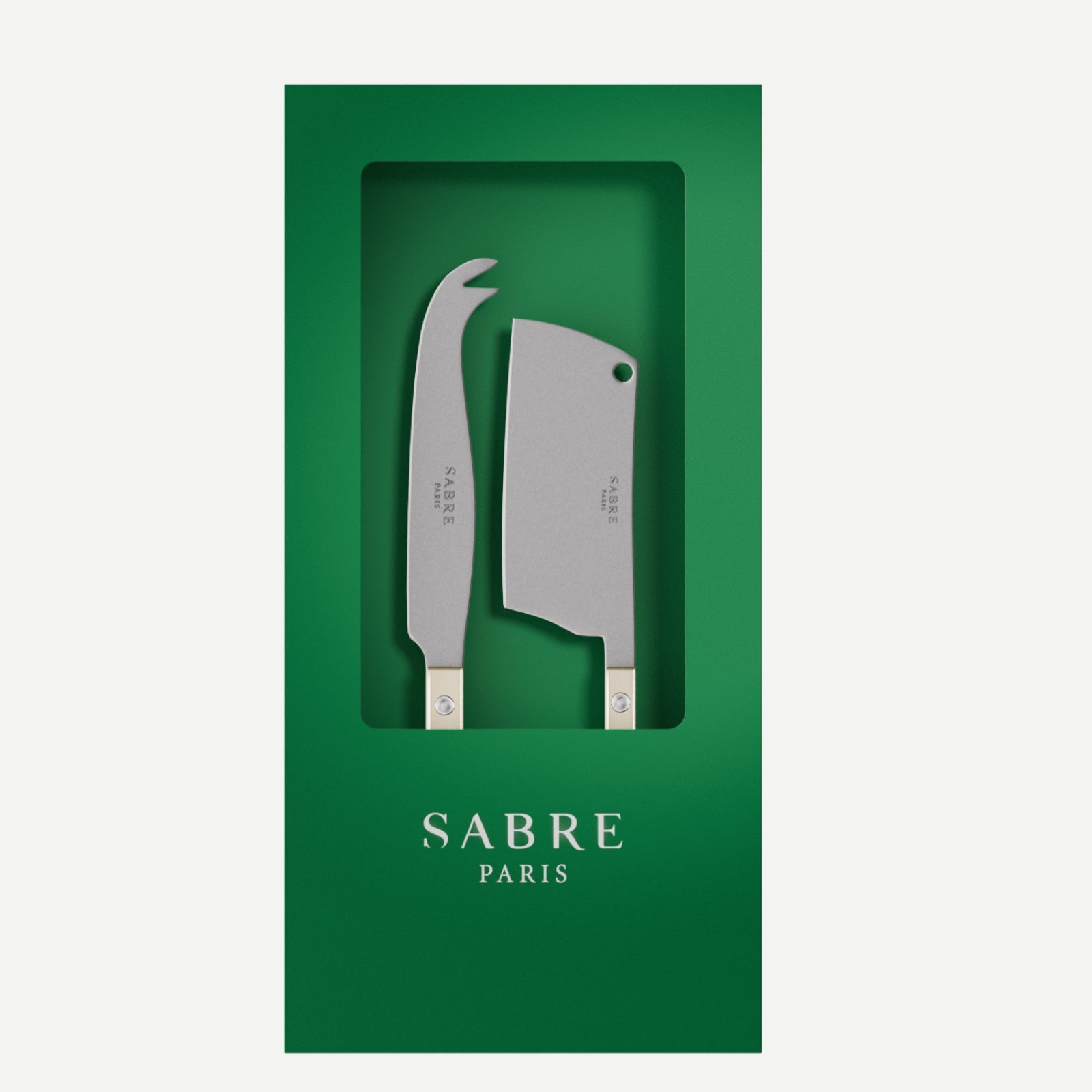 Bistrot Vintage Pearly, Nacre - Coffret de 2 couteaux à fromage