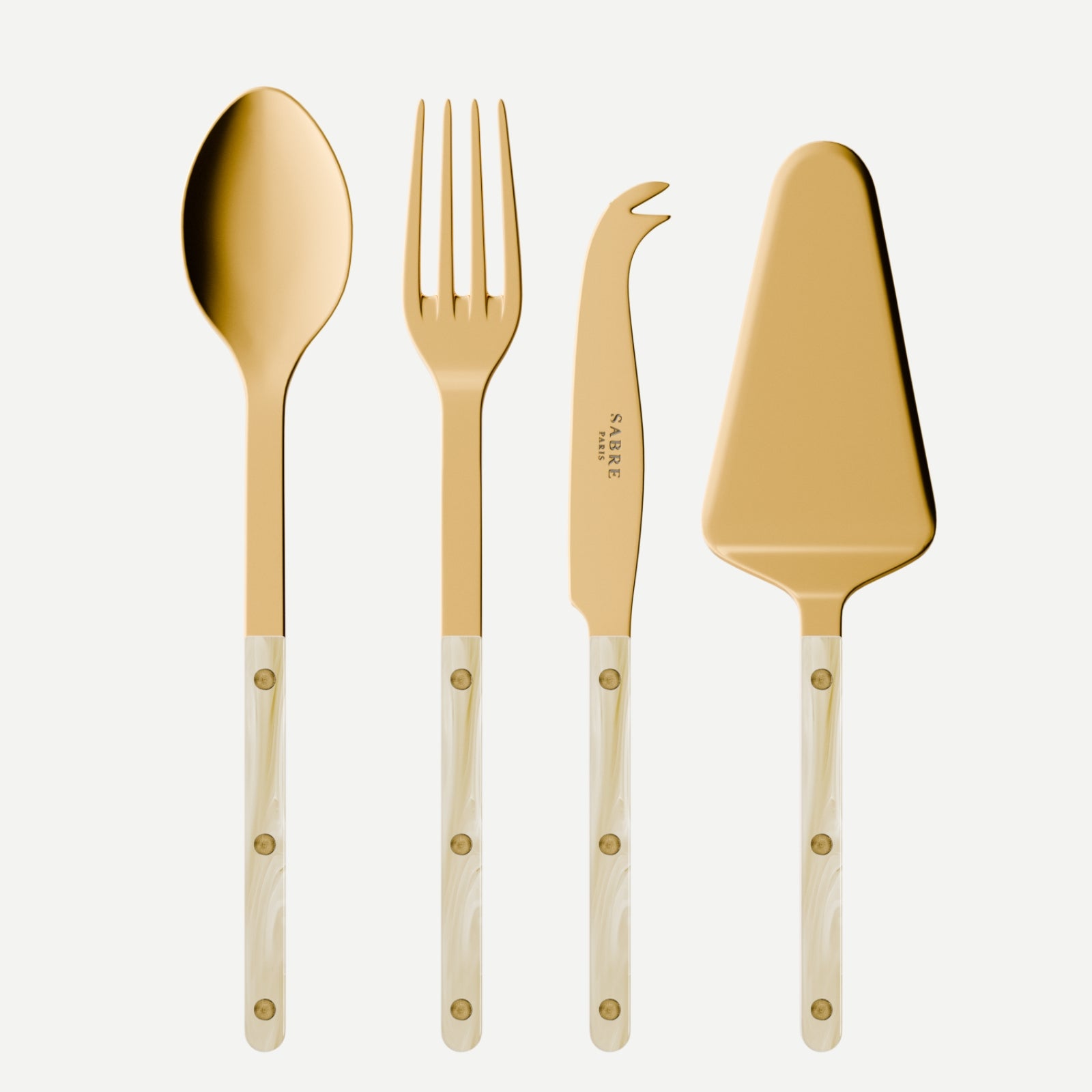 Bistrot Gold Corne, Effet Corne - Set Les Essentiels Bistrot - ensemble de 4 couverts de service