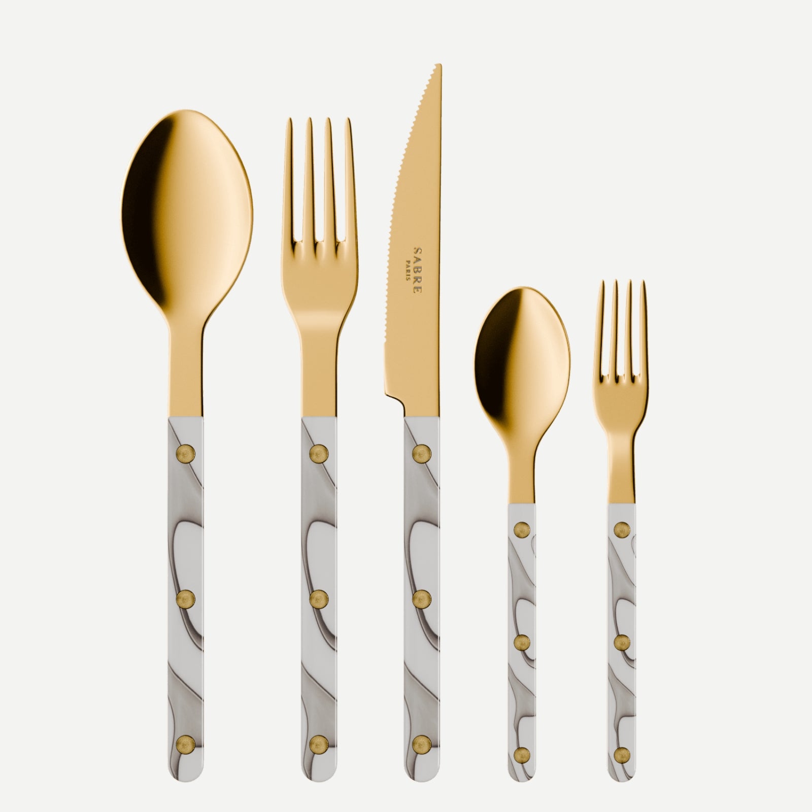 Bistrot Gold Dune, Dune Ivory - 5 pieces cutlery set