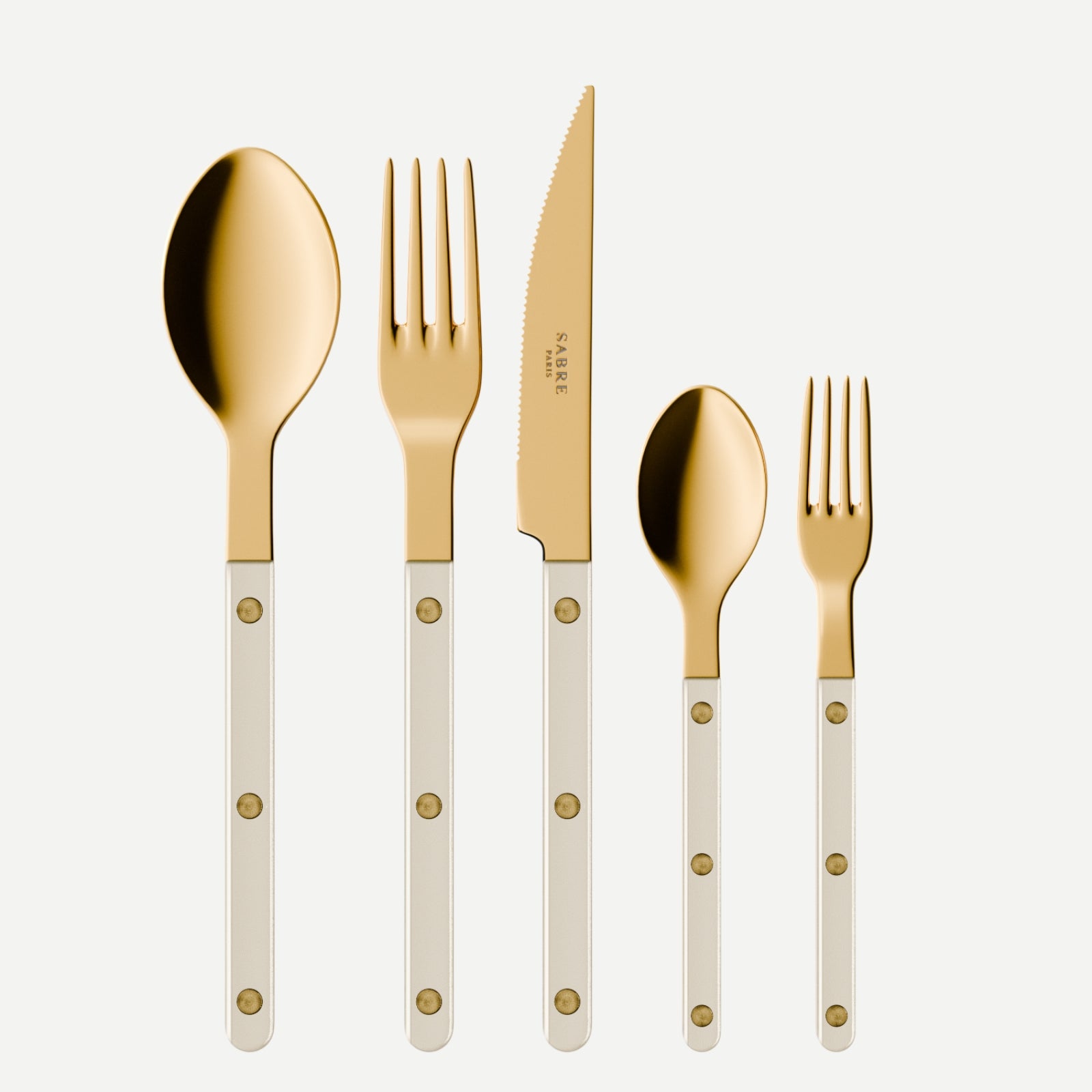 Bistrot Gold Pearly, Nacre - Set de 5 couverts de table
