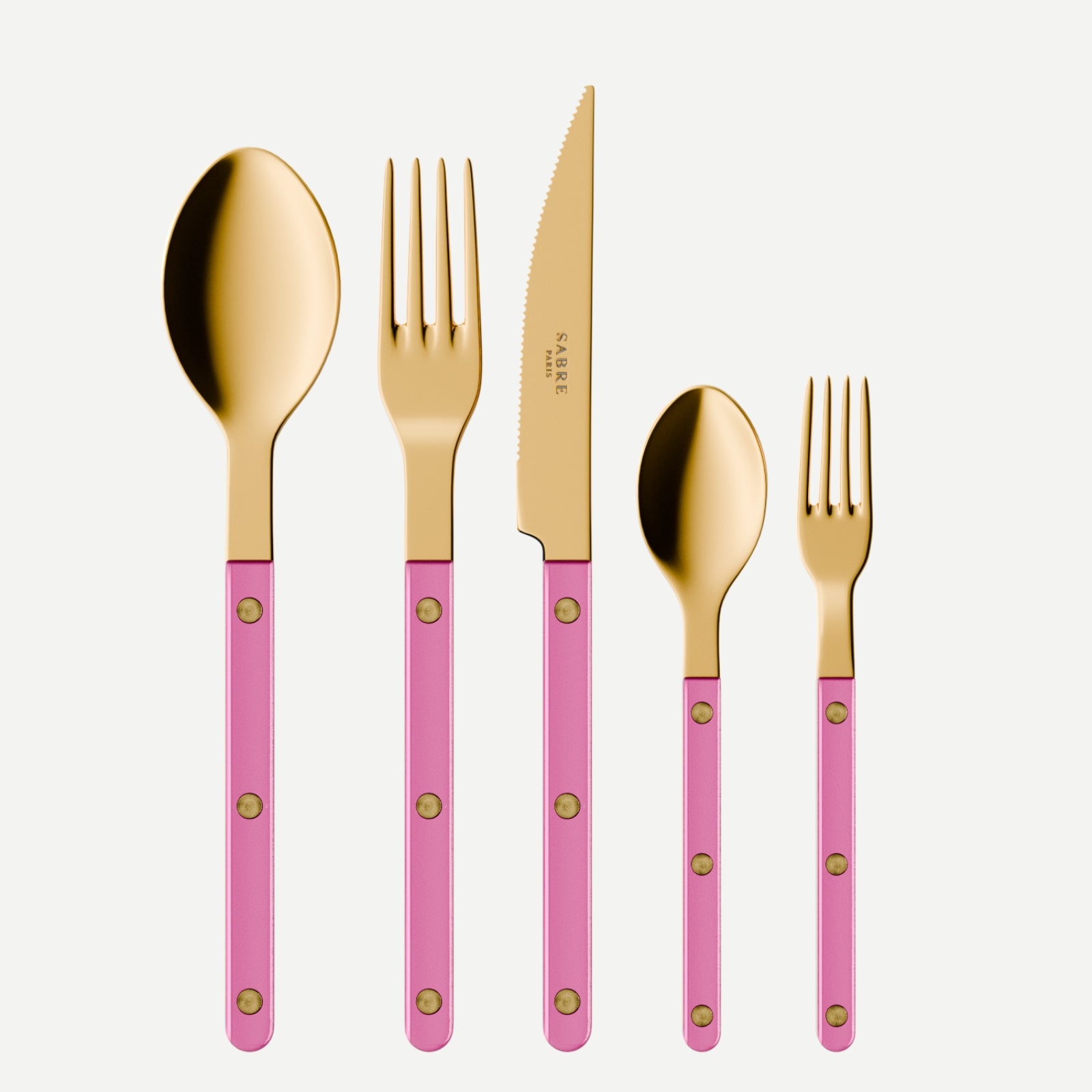 Bistrot Gold Pearly, Rose - Set de 5 couverts de table