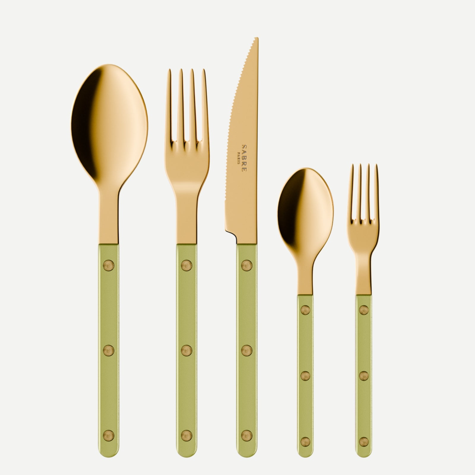 Bistrot Gold Pearly, Tilleul - Set de 5 couverts de table